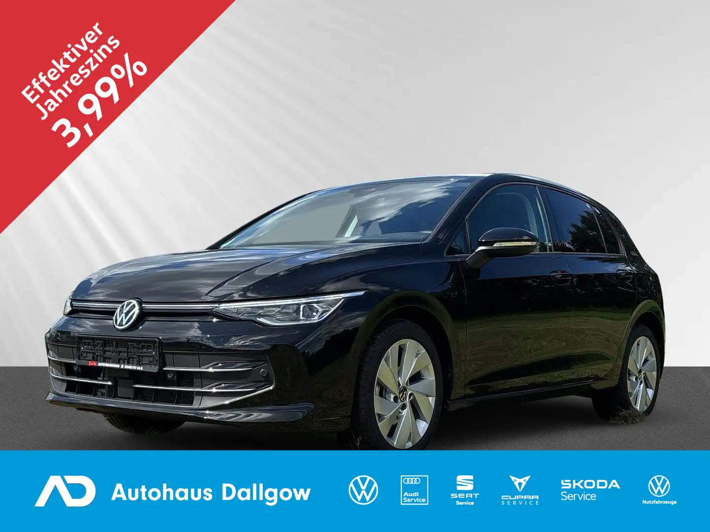 Volkswagen Golf VIII 1.5 eTSI Goal AHKklap+LEDmatr+RFK+WiRä Negro - 1