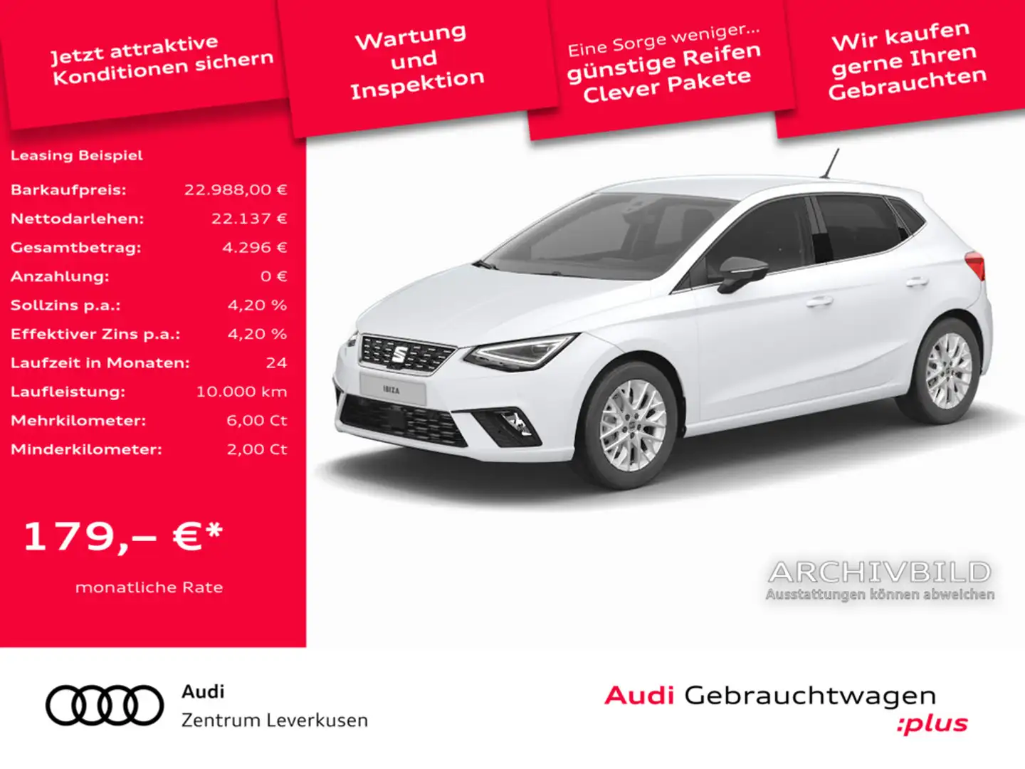 SEAT Ibiza Xcellence DSG LED CARPLAY PDC ACC NAVI KAM Schwarz - 1