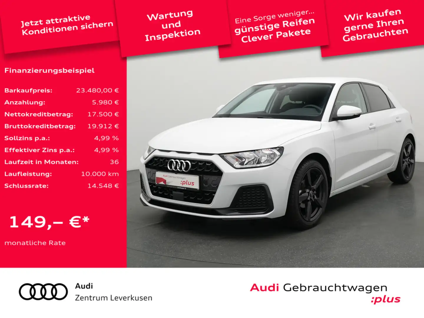 Audi A1 Sportback advanced VIRT SHZ AHK CARPLAY PD Weiß - 1