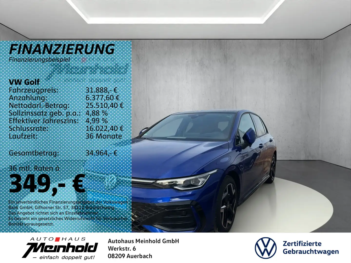Volkswagen Golf 1.5 TSI R-Line, Kamera, Dach, ACC, LED Plus Blau - 1