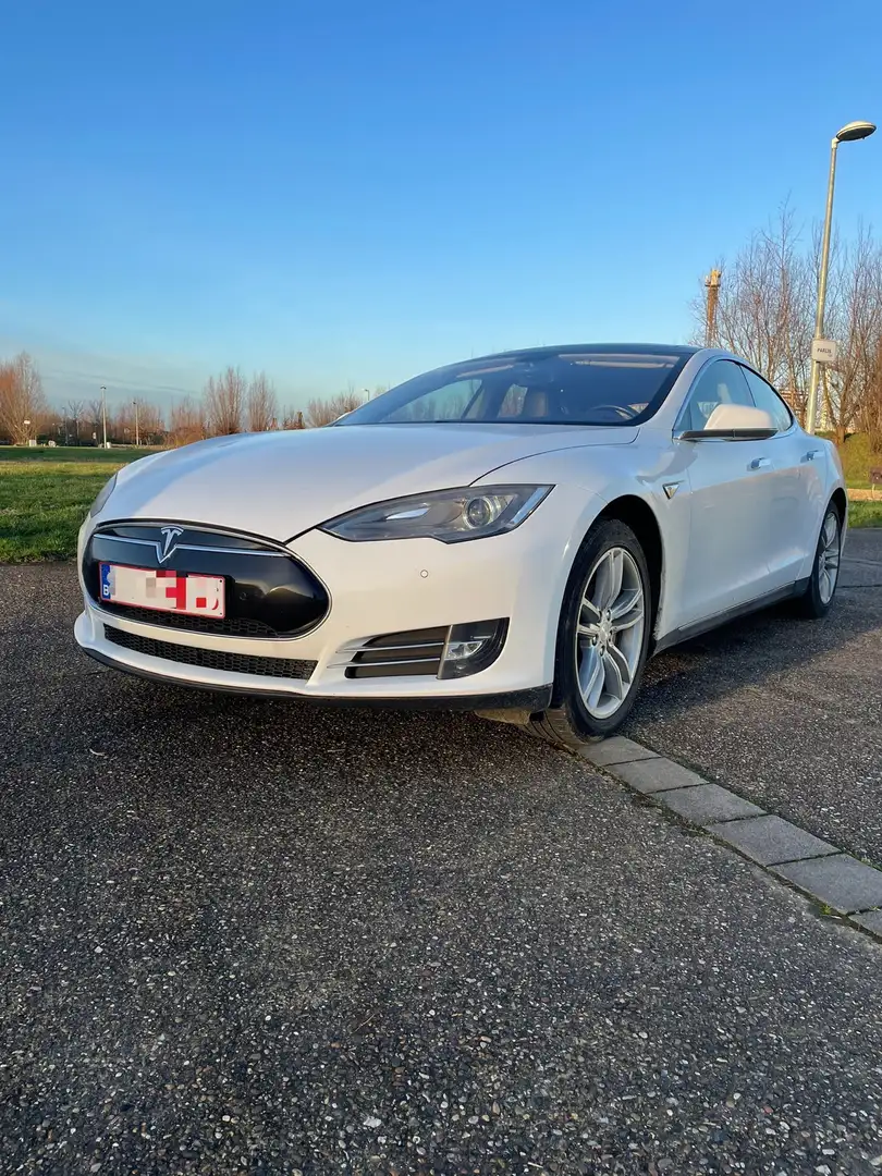 Tesla Model S 85KW Free Supercharge 7 plaatsen Blanc - 1