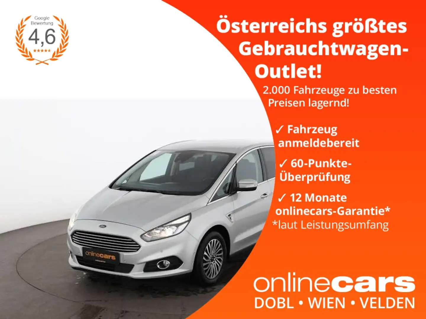 Ford S-Max 2.0 EcoBlue Titanium Aut 7-SITZER AHK NAVI Argent - 1