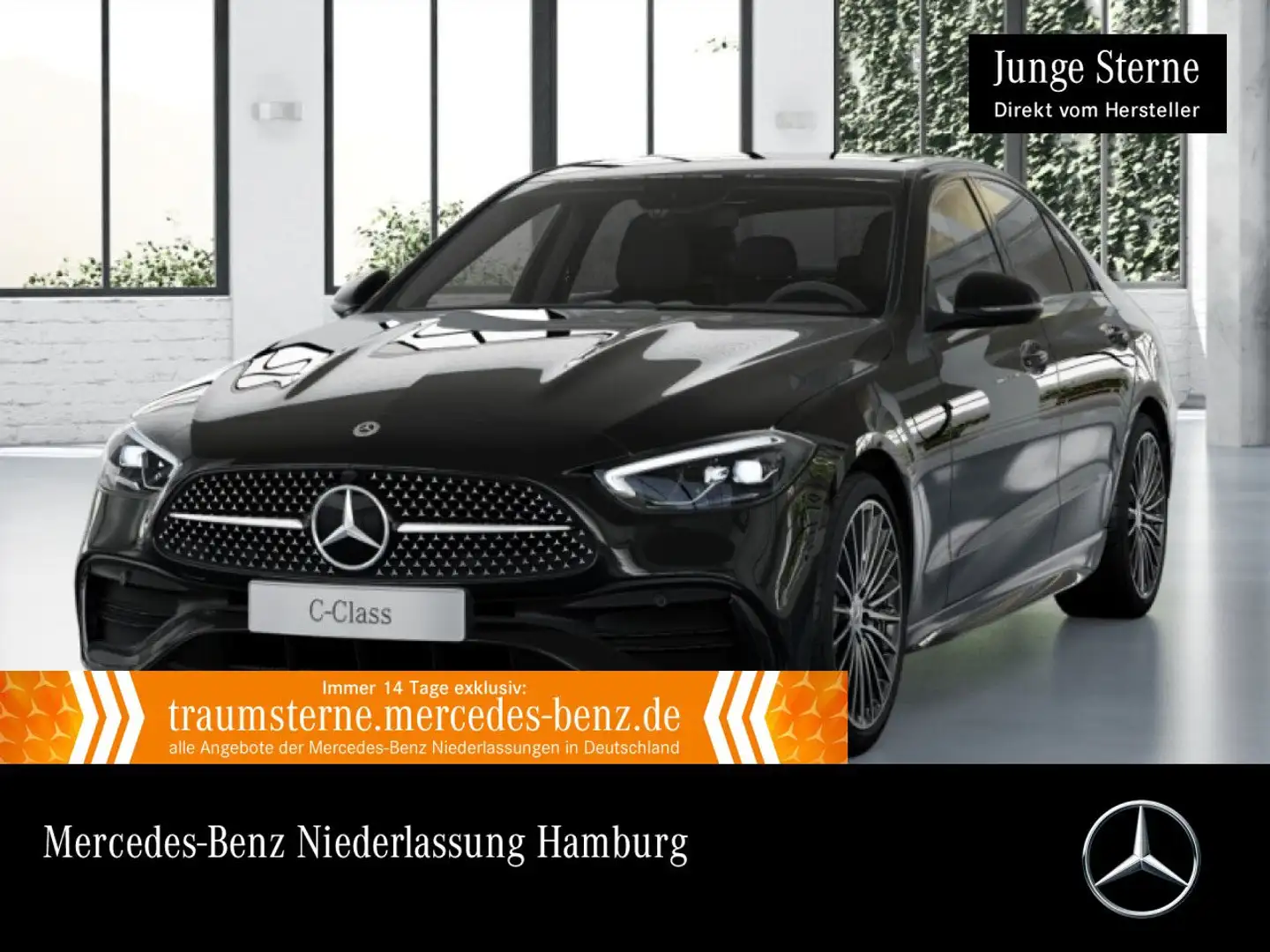 Mercedes-Benz C 180 AMG+NIGHT+LED+BURMESTER+KAMERA+19"+TOTW+9G Schwarz - 1