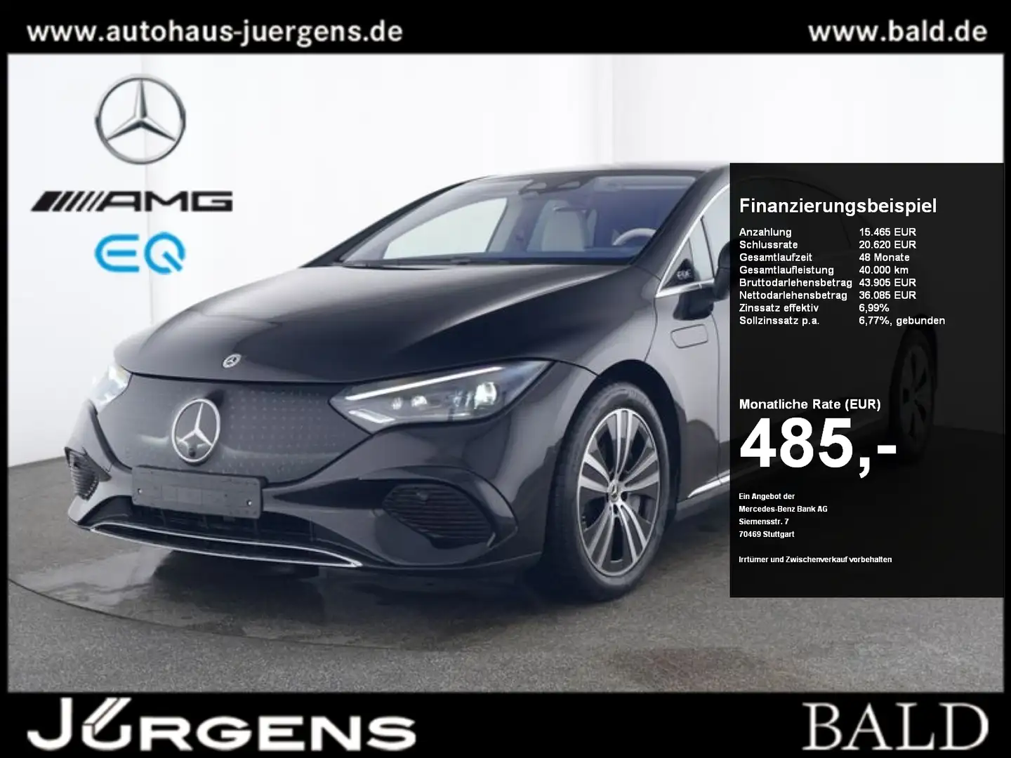 Mercedes-Benz EQE 300 +MBUX+Burm+AHK+360+HUD+Ambiente+Totw+LED Noir - 1