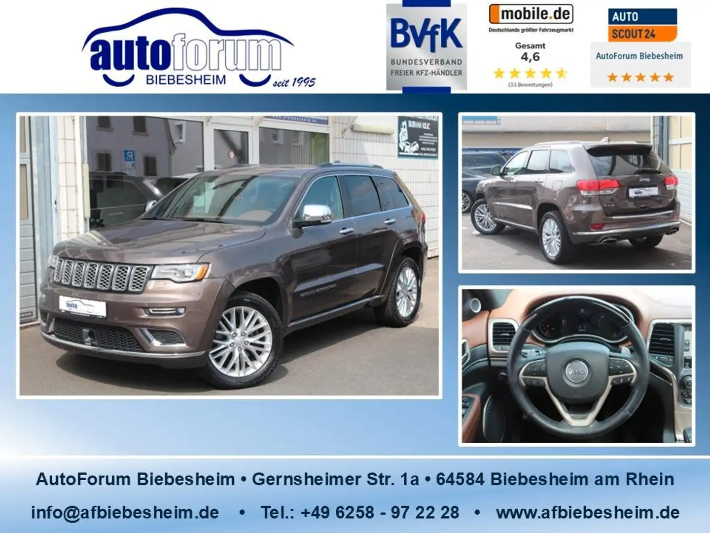 Jeep Grand Cherokee 5.7 V8 HEMI Summit Pano*Bi-Xenon Braun - 1