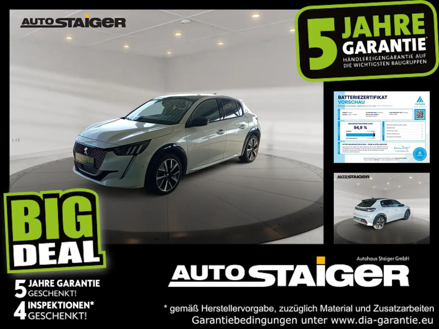 Peugeot 208 e 136 GT e- Pack ACC+Alcantara+LED+Navi Weiß - 1