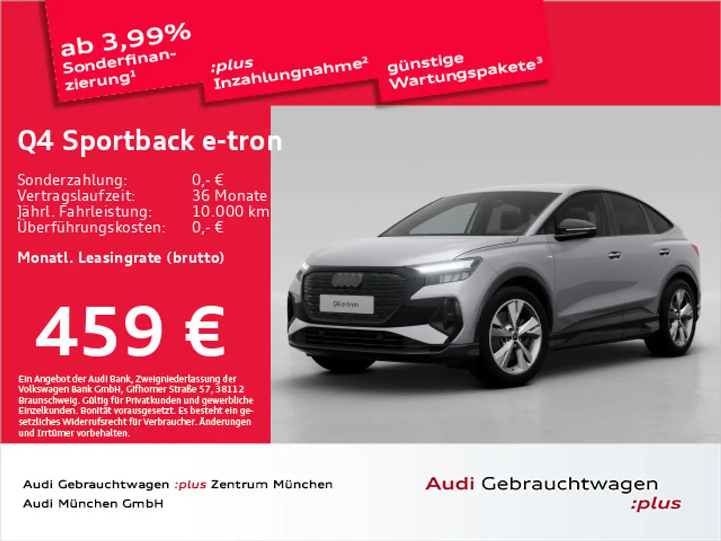 Audi Q4 e-tron Q4 Sportback 45 e-tron S line AHK/Navi+/Virtual Silber - 1