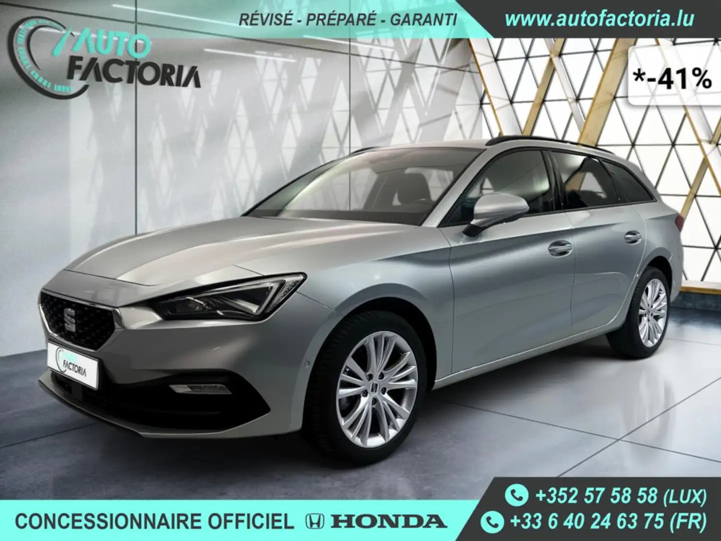 SEAT Leon Break -41% 1.5 TSI 150cv BVA+MIRRORLINK+CAM+Opts Ezüst - 1