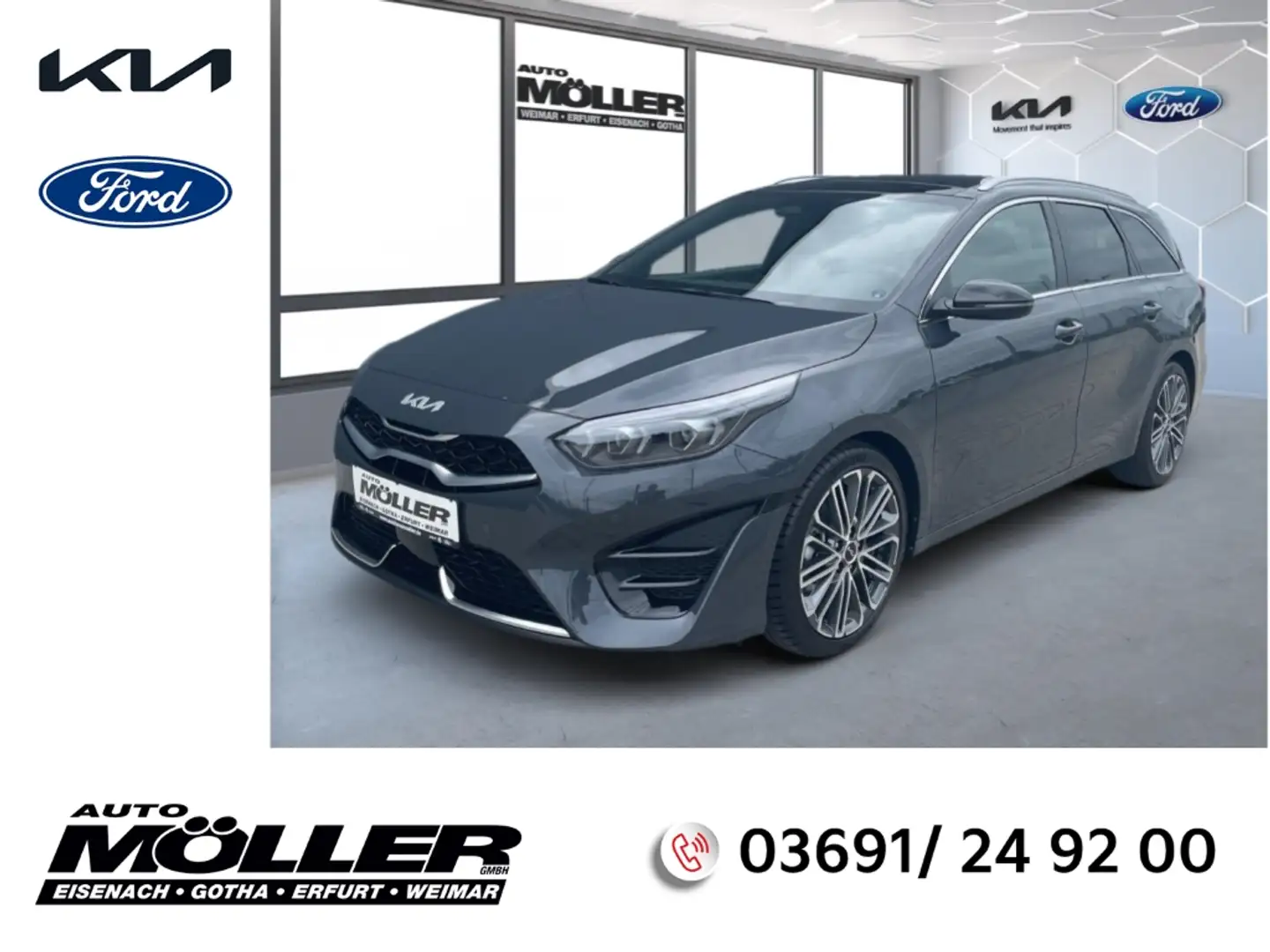 Kia Ceed SW / cee'd SW 1.5T DCT GT-Line Glasdach Leder JBL Navi LED ACC M Grijs - 1