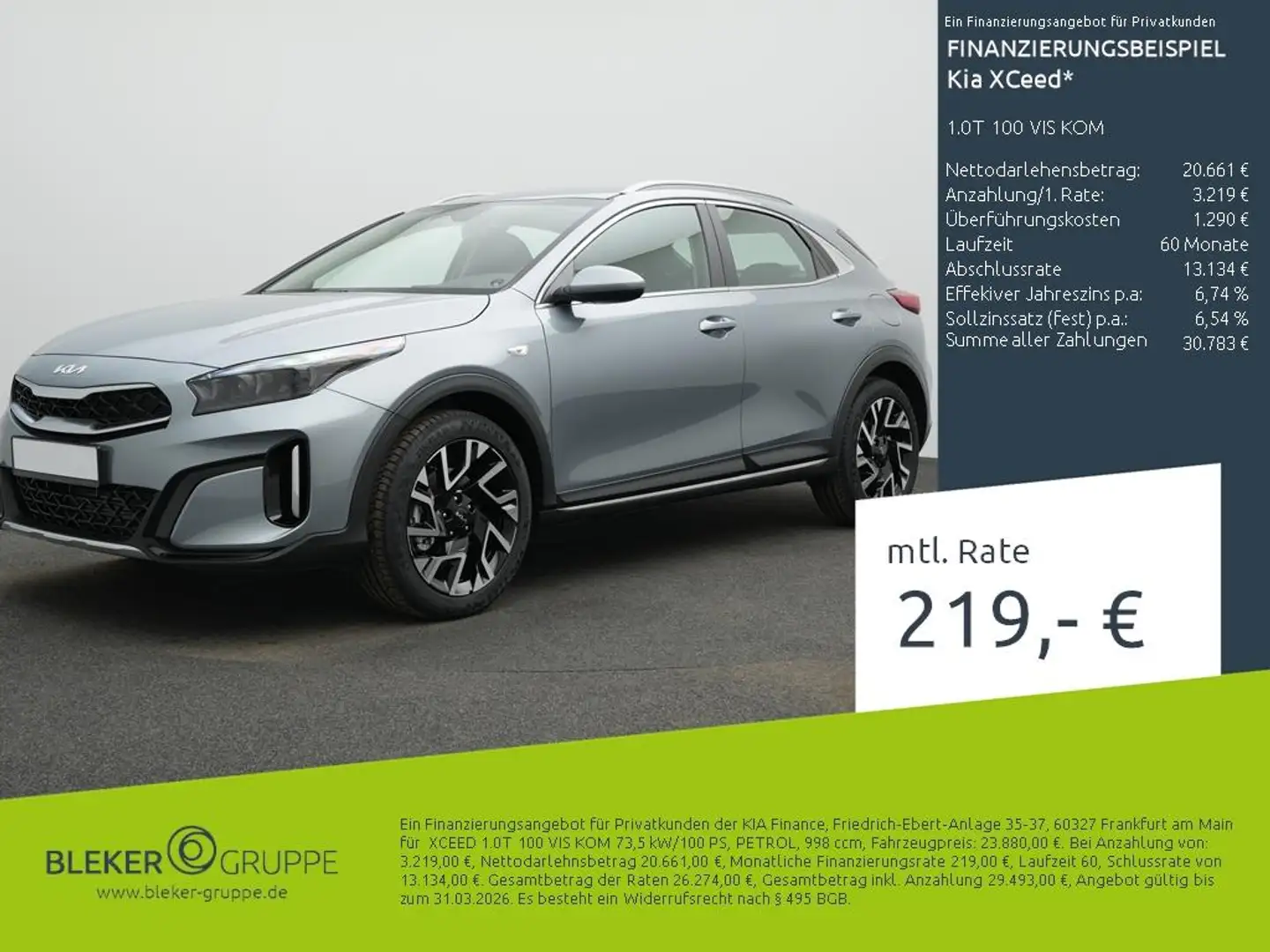 Kia XCeed 1.0T 100 VIS KOM Argent - 1