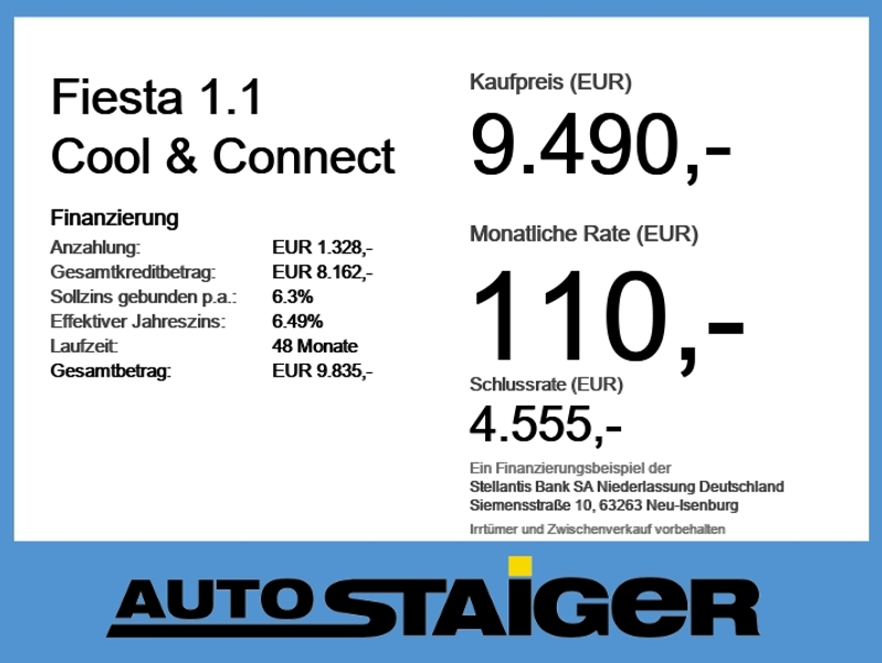 Ford Fiesta 1.1 Cool & Connect Navi+Rückfahrkam.+PDC — photo 2