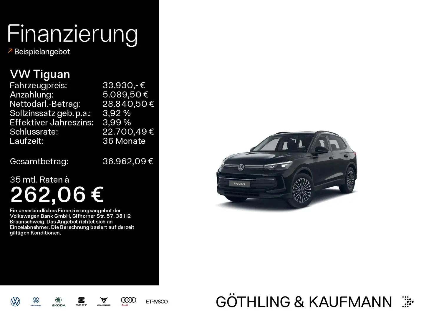 Volkswagen Tiguan Life 1.5 eTSI DSG*NAVI*AHK*KAM*SHZ*ASG*AC Schwarz - 1