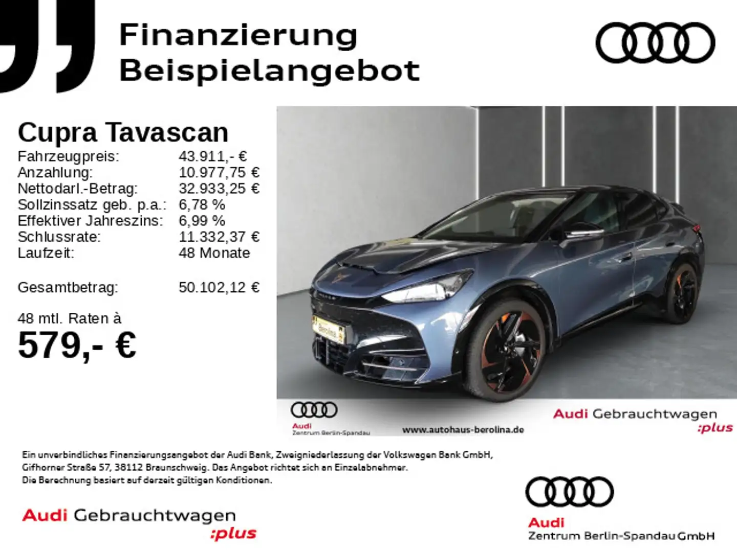 CUPRA Tavascan VZ *HuD*Glasdach*R-CAM*WärmeP*LED*SHZ* Blau - 1