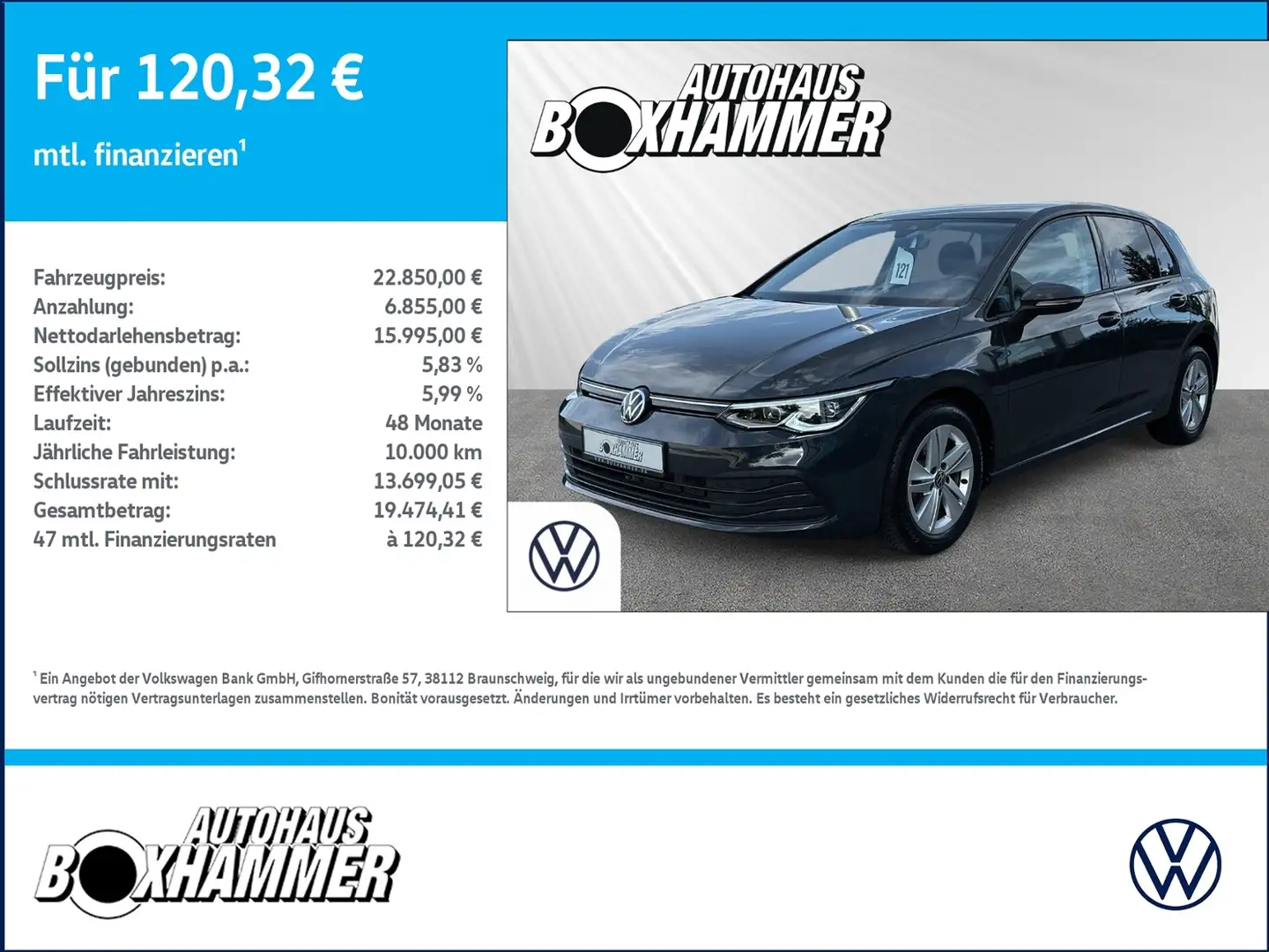 Volkswagen Golf VIII 1,5 TSI Life NAVI+ACC+LED+KEYLESS Grau - 1