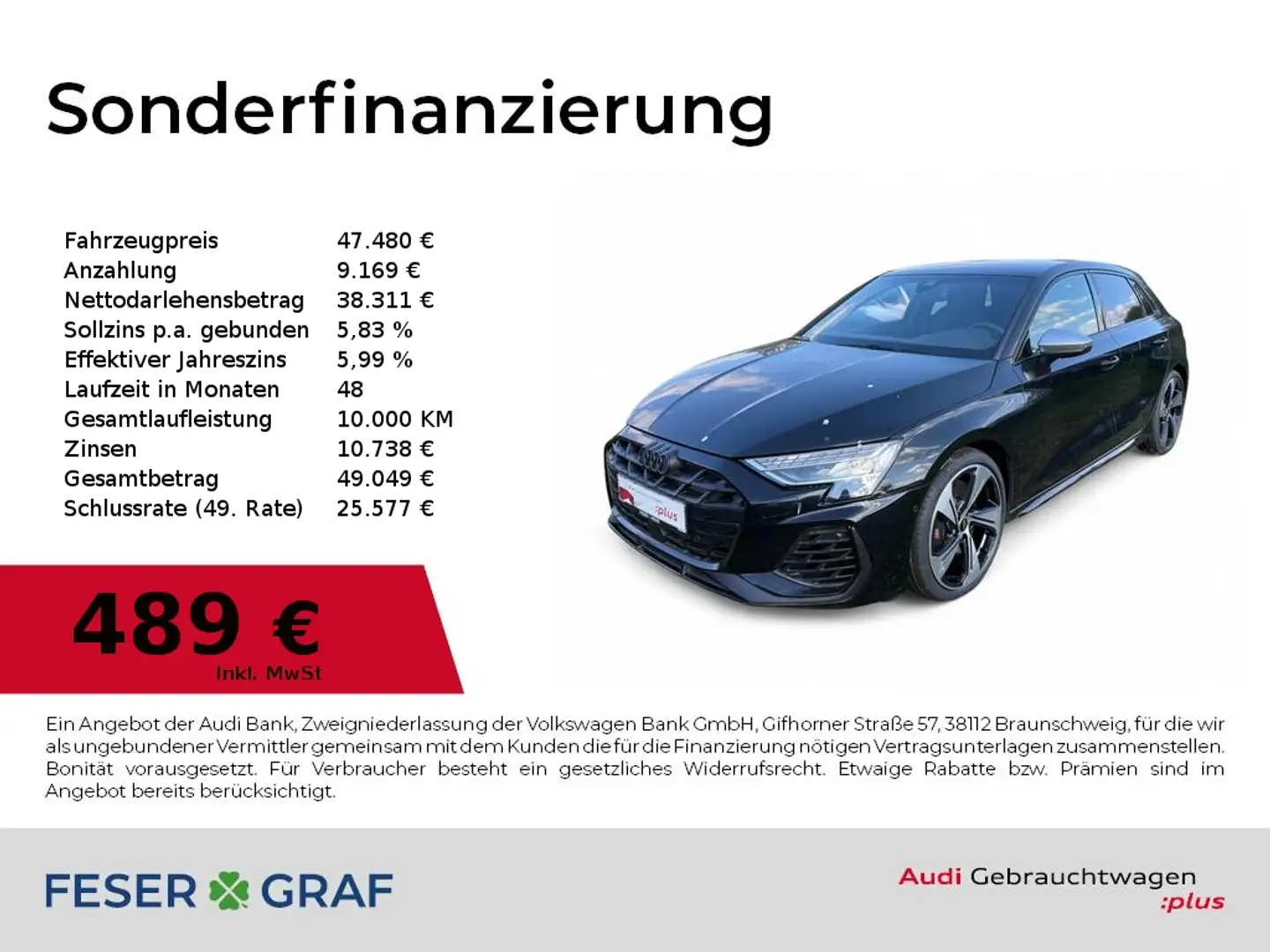 Audi S3 Sportback Akrapovic/SHZ/PDC/CarPlay/SONOS/19 Schwarz - 1