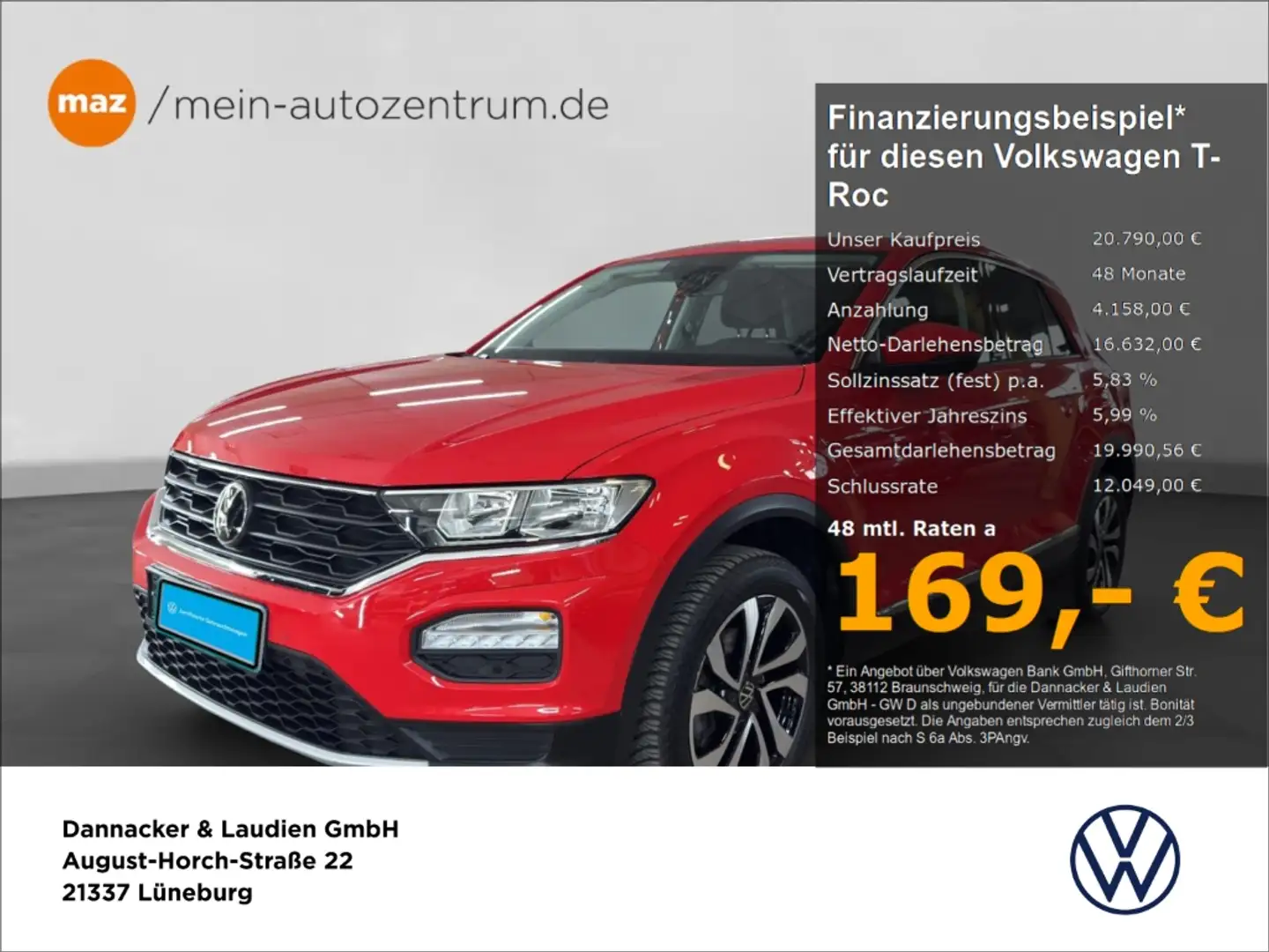 Volkswagen T-Roc 1.0 TSI Active Alu AHK PDC Sitzheizung App-Connect Rot - 1