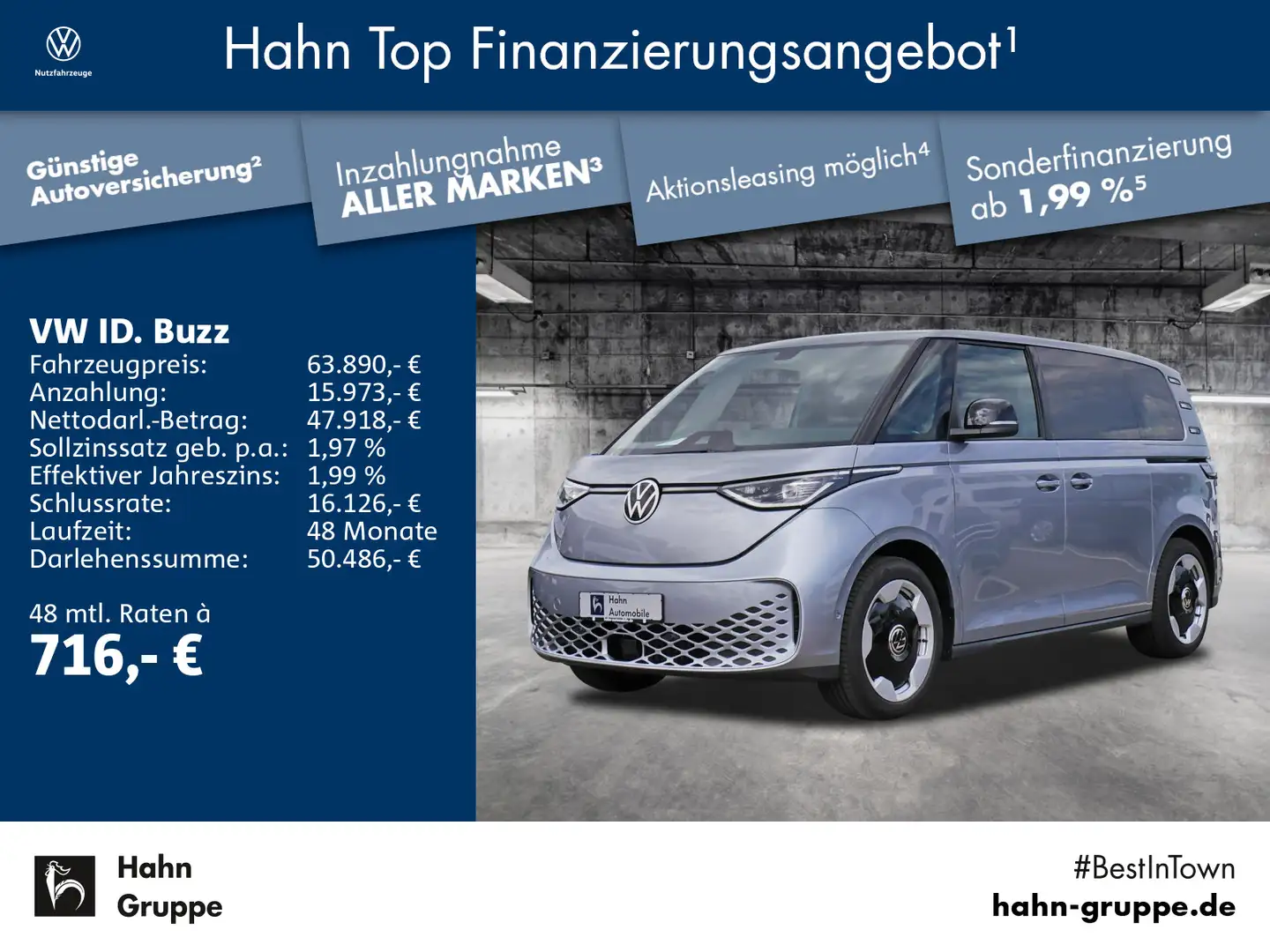 Volkswagen ID. Buzz PRO 150KW 77kWh AHK NAVI PARKASSIST Ezüst - 1