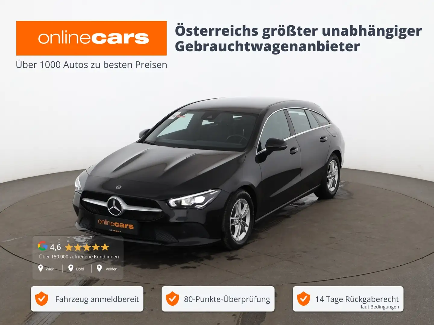 Mercedes-Benz CLA 180 d SB Aut LED LEDER NAVI R-CAM SITZHZG TEMP Schwarz - 1