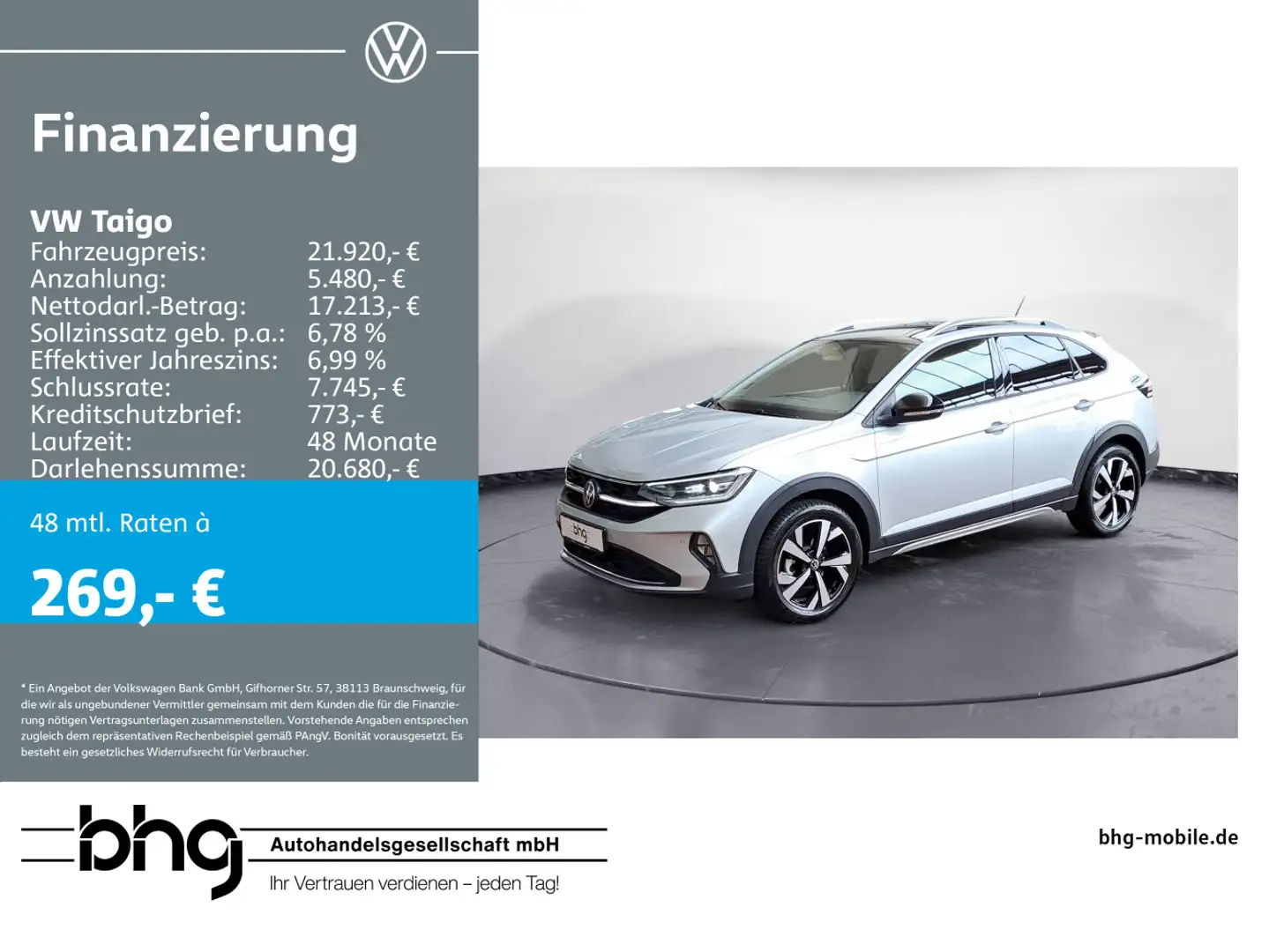 Volkswagen Taigo 1.0 TSI DSG Style Silber - 1