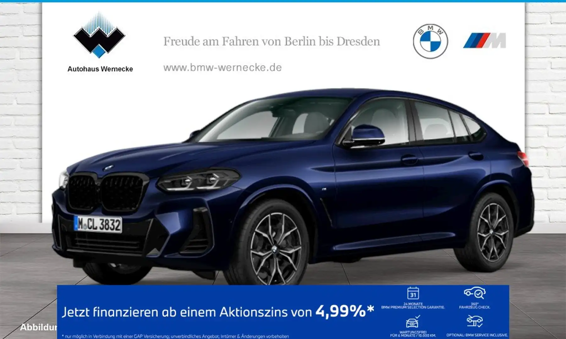 BMW X4 xDrive30d M Sportpaket DAB LED WLAN AHK Shz Blau - 1