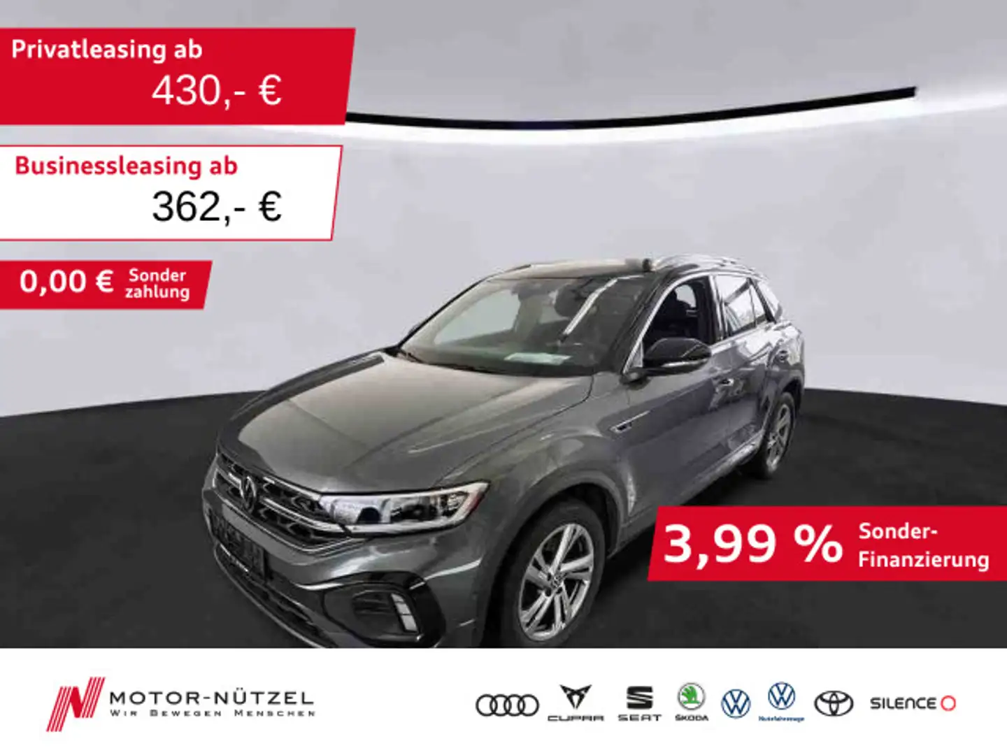 Volkswagen T-Roc 2.0 TDI DSG R-LINE 5JG+LEDplus+NAV+ACC+AHK Grau - 1