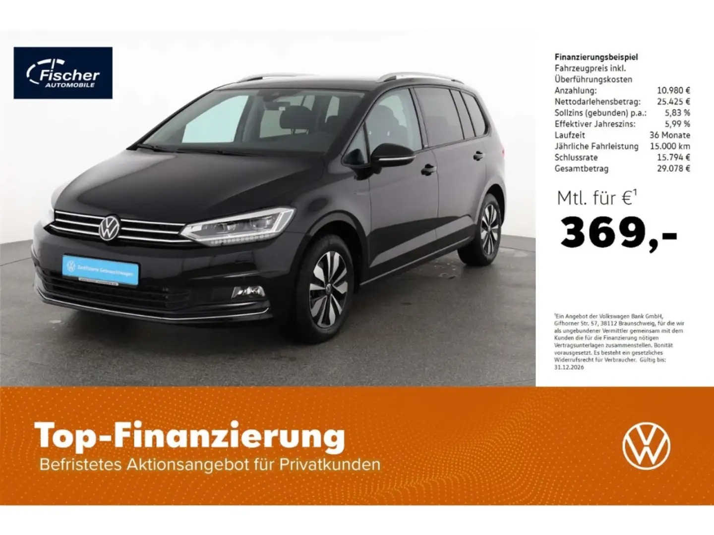 Volkswagen Touran 1.5 TSI Move DSG NAV/LED/7-Sitzer/Kamera Schwarz - 1