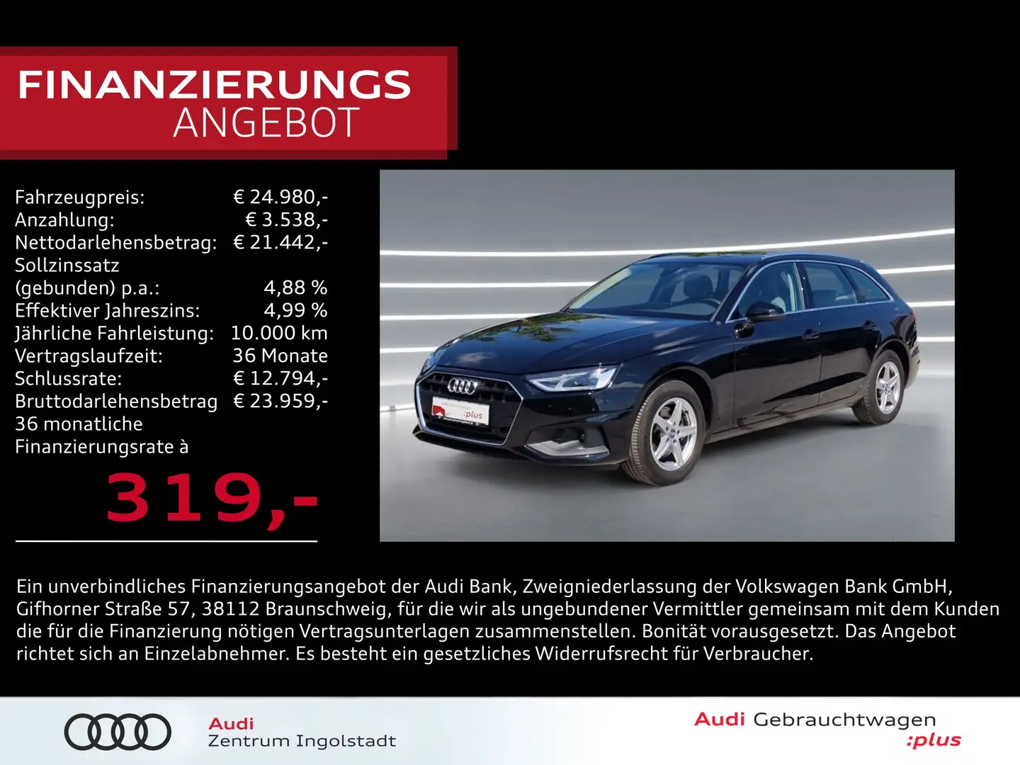 Audi A4 Avant 35 TFSI S tronic AHK NAVI PDC Keyless Zwart - 1