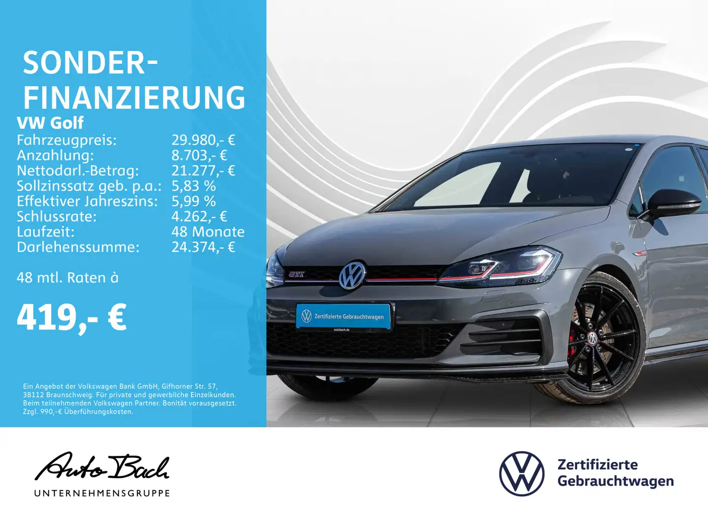 Volkswagen Golf GTI Golf VII 2.0 GTI TCR DSG Navi EPH Sitzhzg Grau - 1