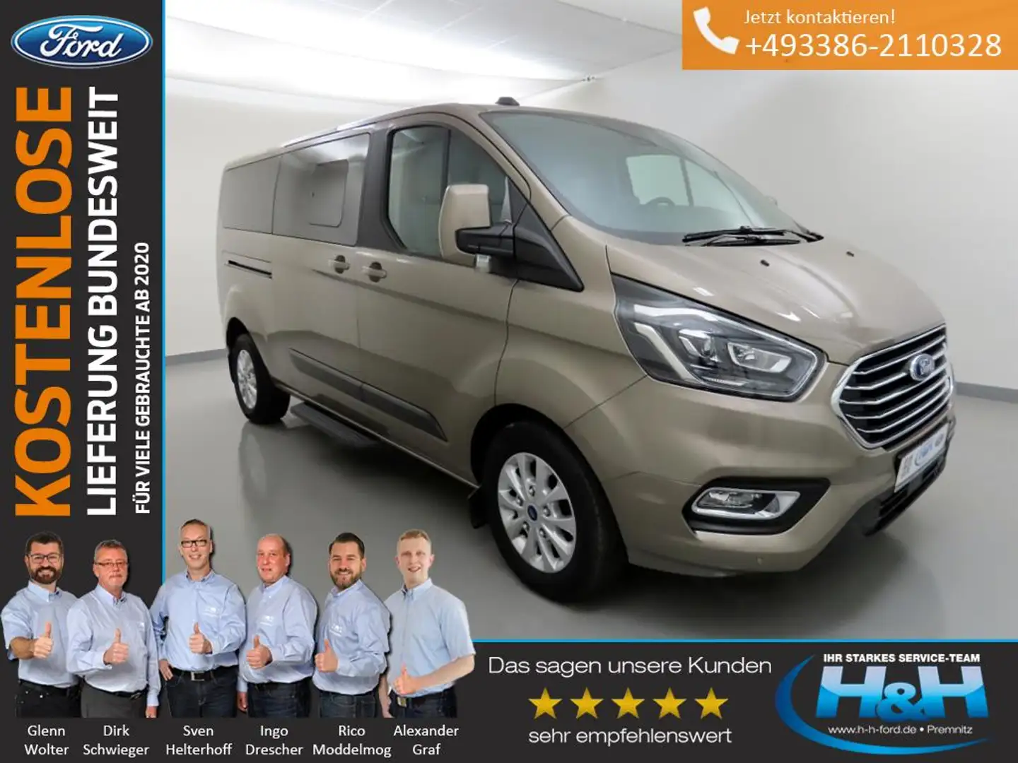 Ford Tourneo Custom 2.0 Trend L2 Kam+Xenon+DAB Plateado - 1