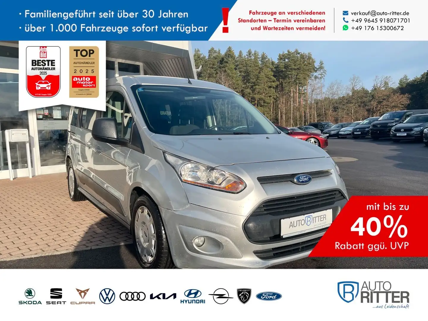 Ford Tourneo Connect 1.6 EcoBoost Automatik AHK+SH... Grau - 1