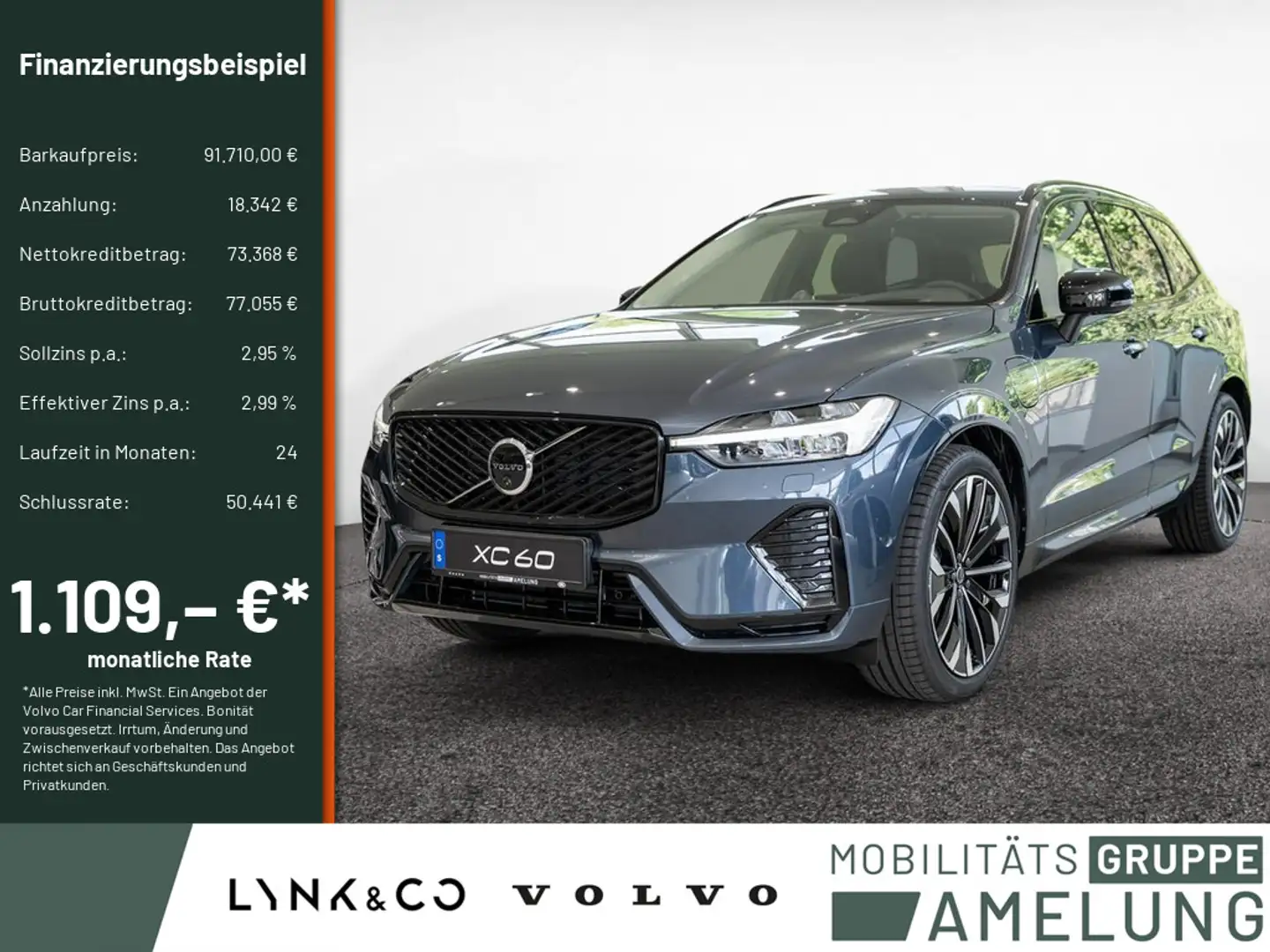 Volvo XC60 T8 Ultra Dark Recharge Plug-In Hybrid AWD Blau - 1