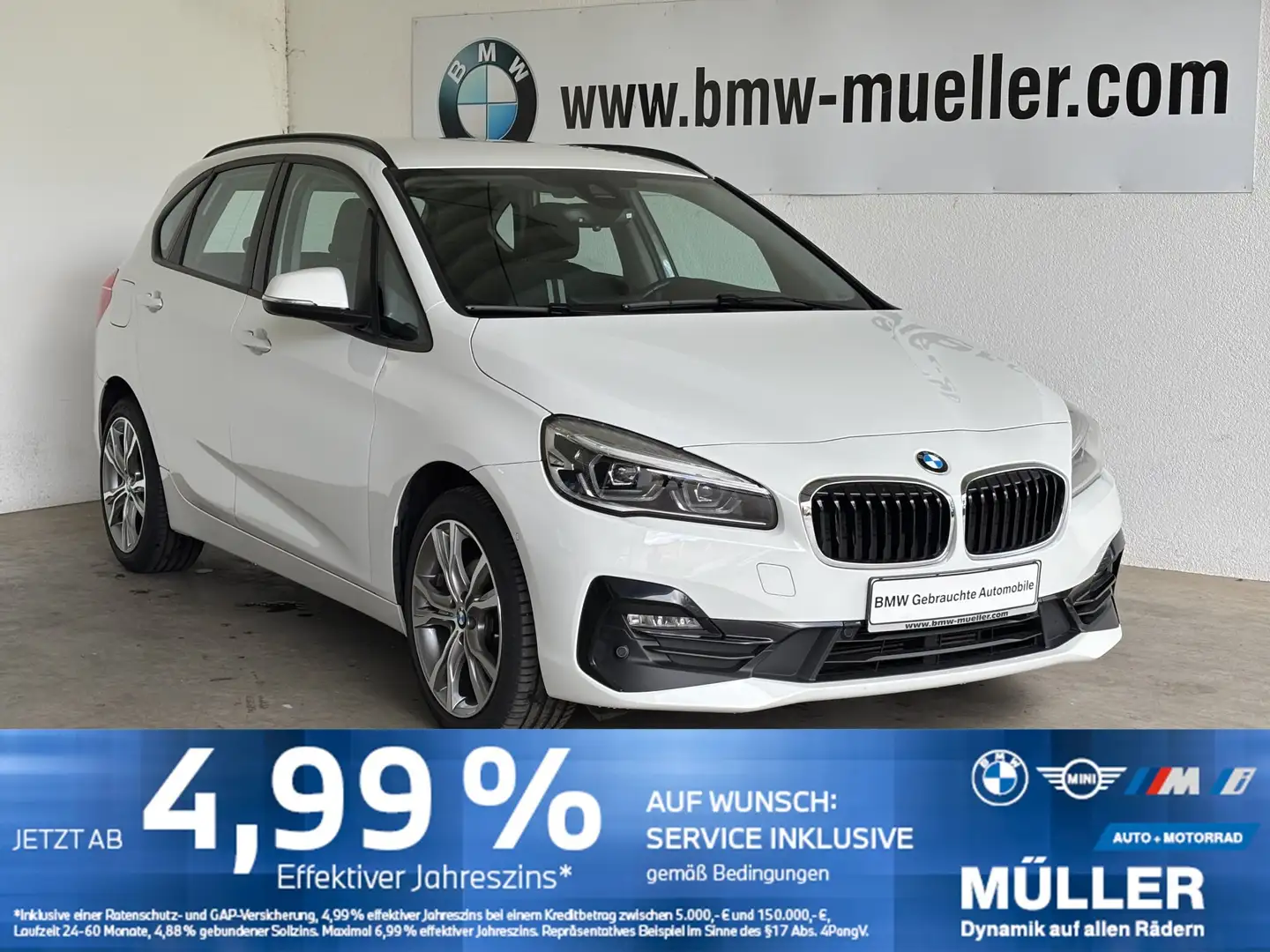 BMW 218 i Active Tourer Sport Line LED/NAV+/HUD/CAM Blanc - 1