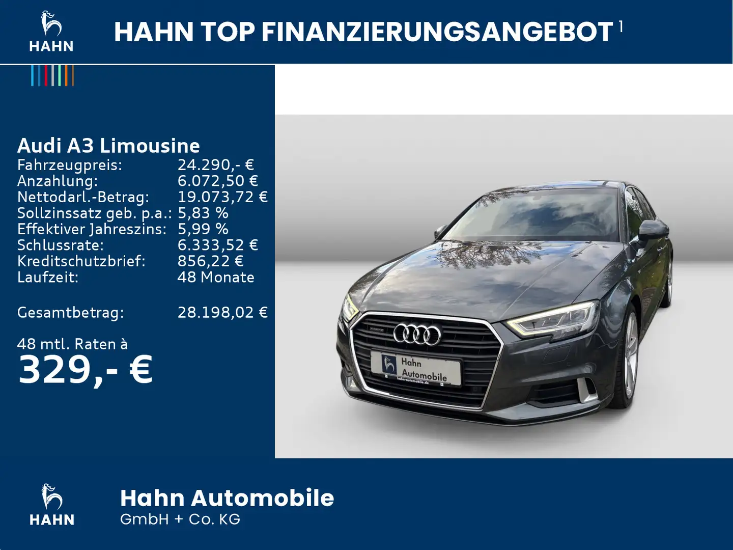 Audi A3 2.0TFSI S-trc qu S-Line sport AHK G Grau - 2