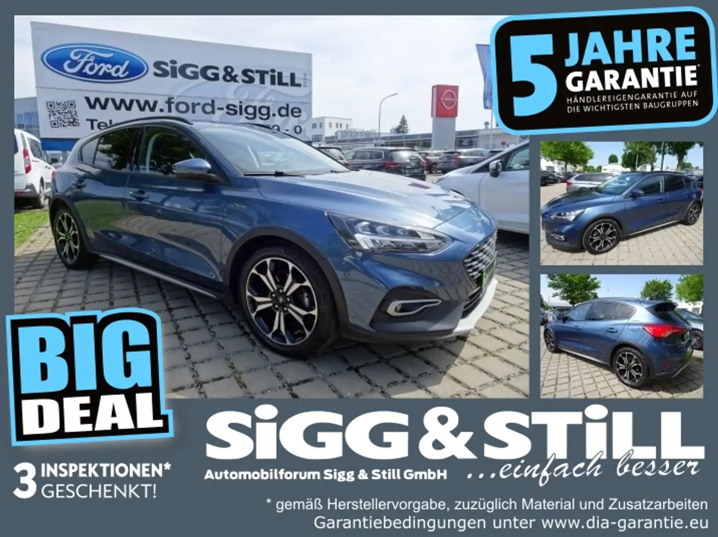 Ford Focus 1.0I  Active LED*NAVI*BLIS*SPUR*SHZ*PDC*CAM Blau - 1
