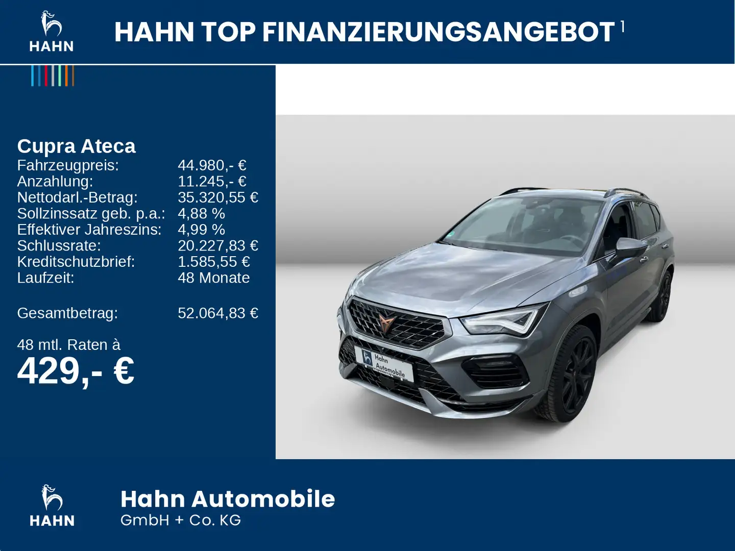 CUPRA Ateca VZ 2.0TSI DSG 4Drive 300PS*AHK,Sitzh* Grau - 2
