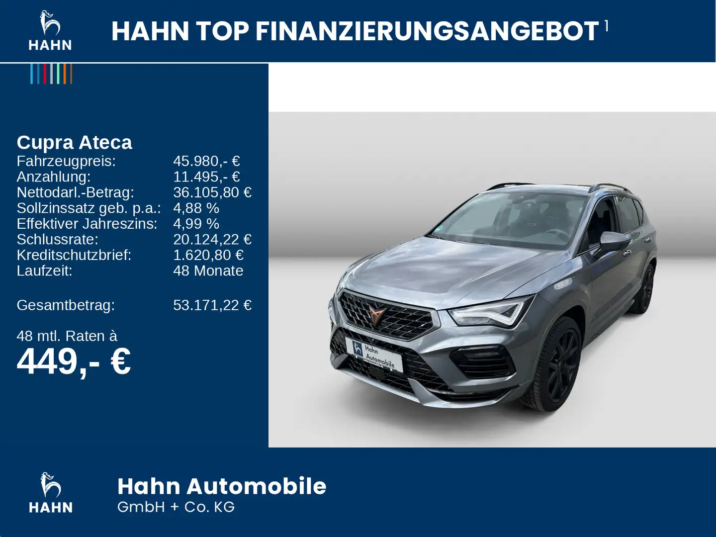 CUPRA Ateca VZ 2.0TSI DSG 4Drive 300PS*AHK,Sitzh* Grau - 2