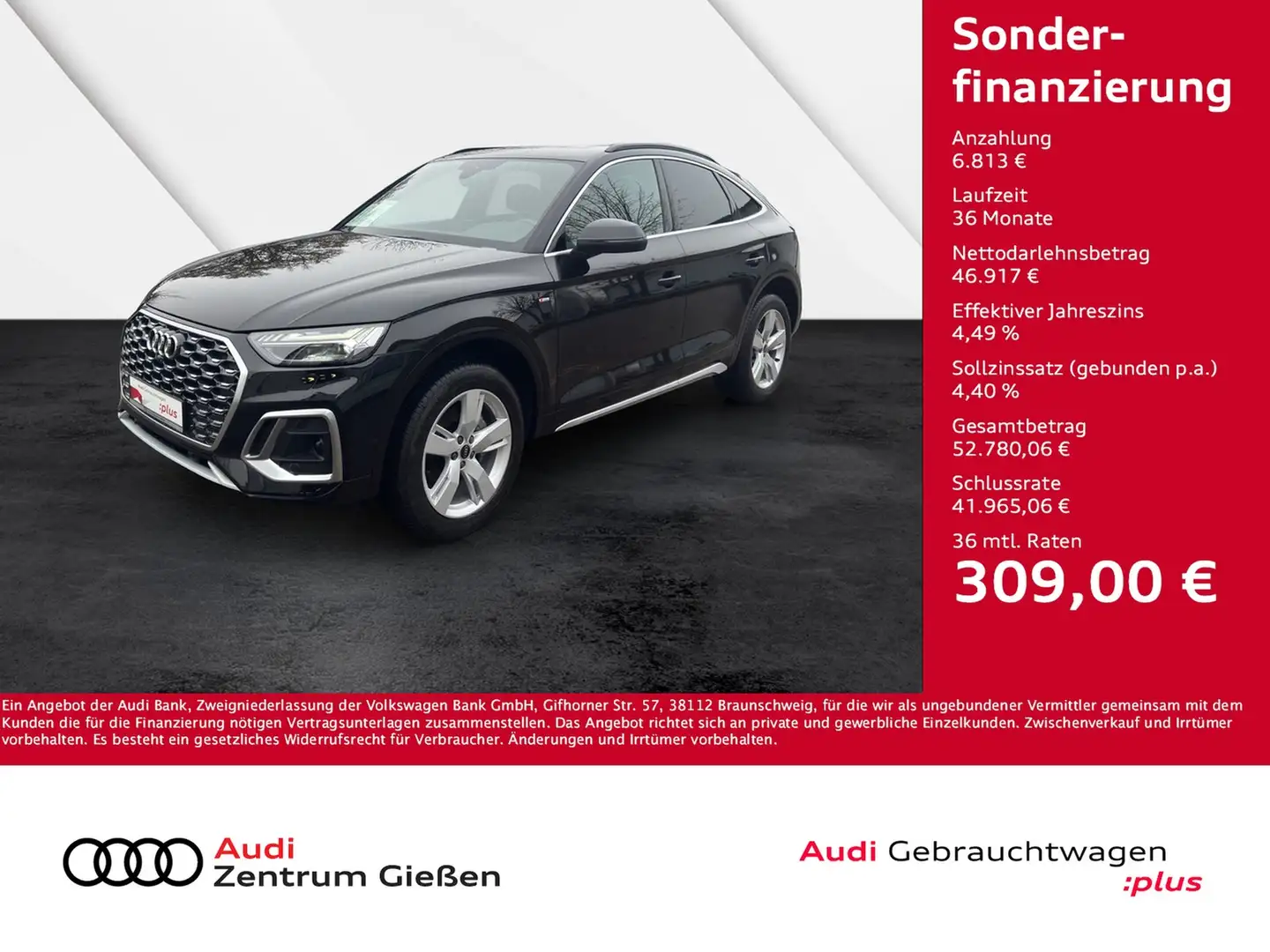 Audi Q5 Sportback 40 TDI quattro S line PANO MATRIX AHK... Schwarz - 1