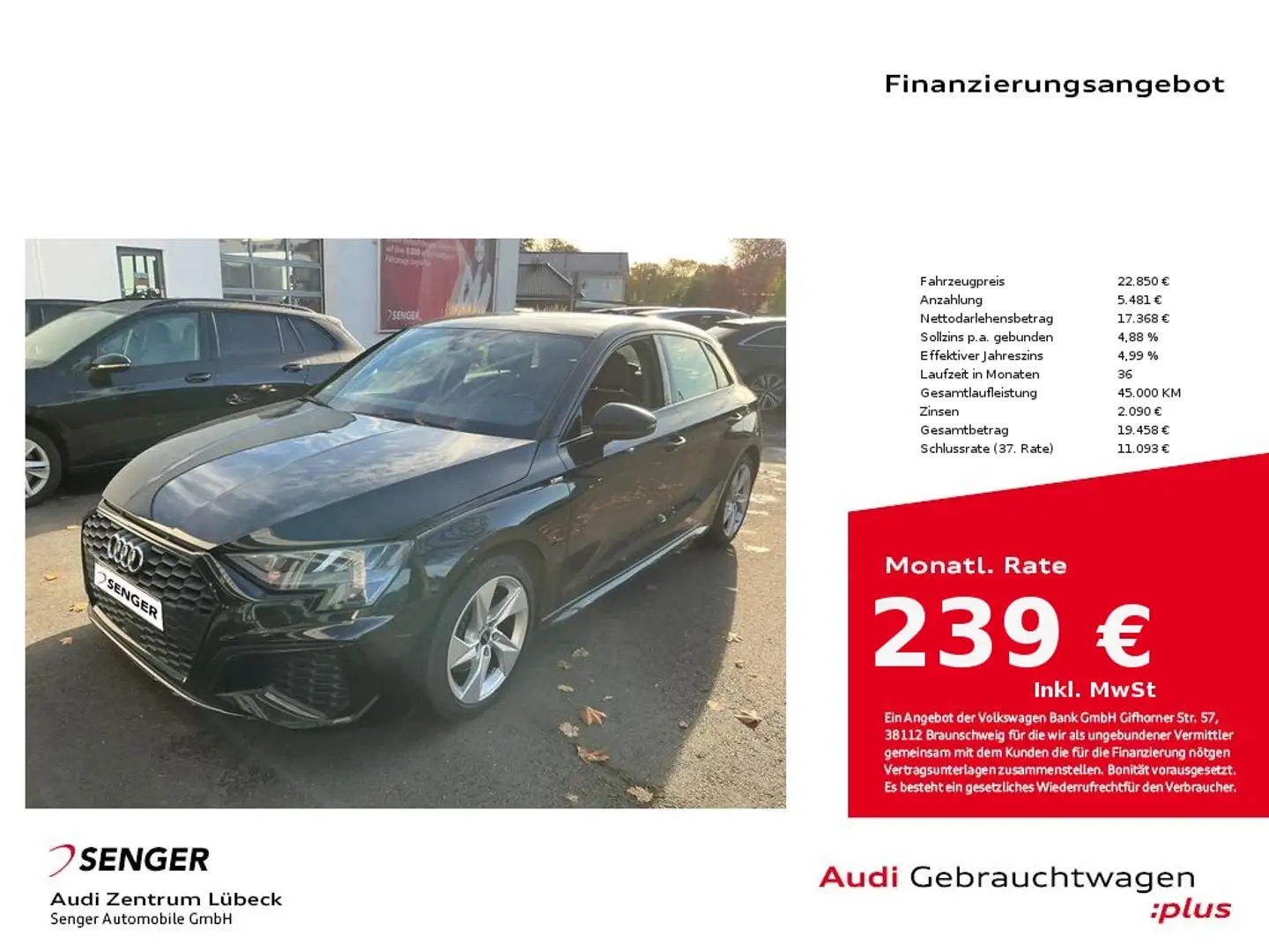 Audi A3 35 TFSI S line Nav PDC Standhzg Schwarz - 1