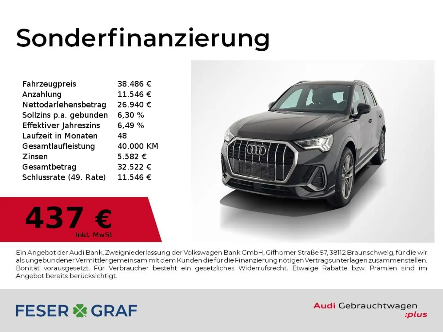 Audi Q3 35 TFSI S tronic S Line Int Navi,LED,Leder Schwarz - 1