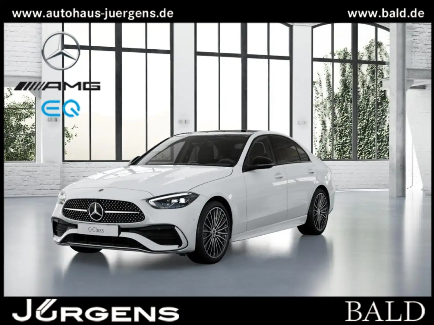 Mercedes-Benz C 180 AMG/LED/Pano/AHK/360/Memory/Totw/Night/19" Weiß - 1