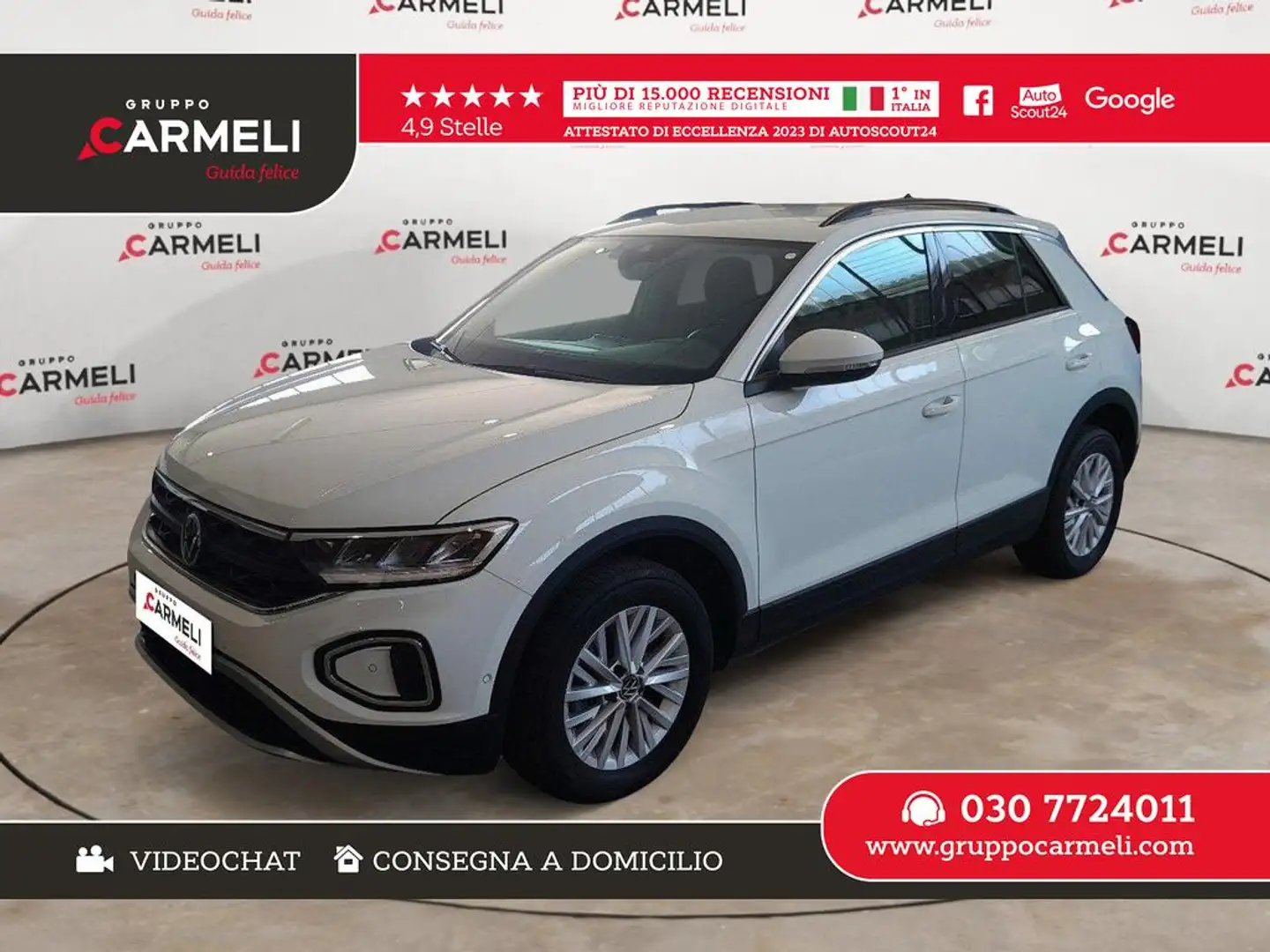 Volkswagen T-Roc 1.5 tsi act Life dsg ACC - SENSORI - TELECAMERA Bianco - 1