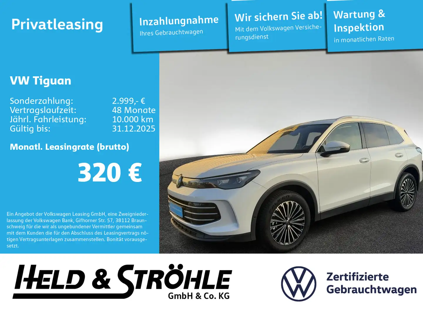 Volkswagen Tiguan Elegance 2.0 TDI DSG AHK STNDHZG LED+ DCC Weiß - 1