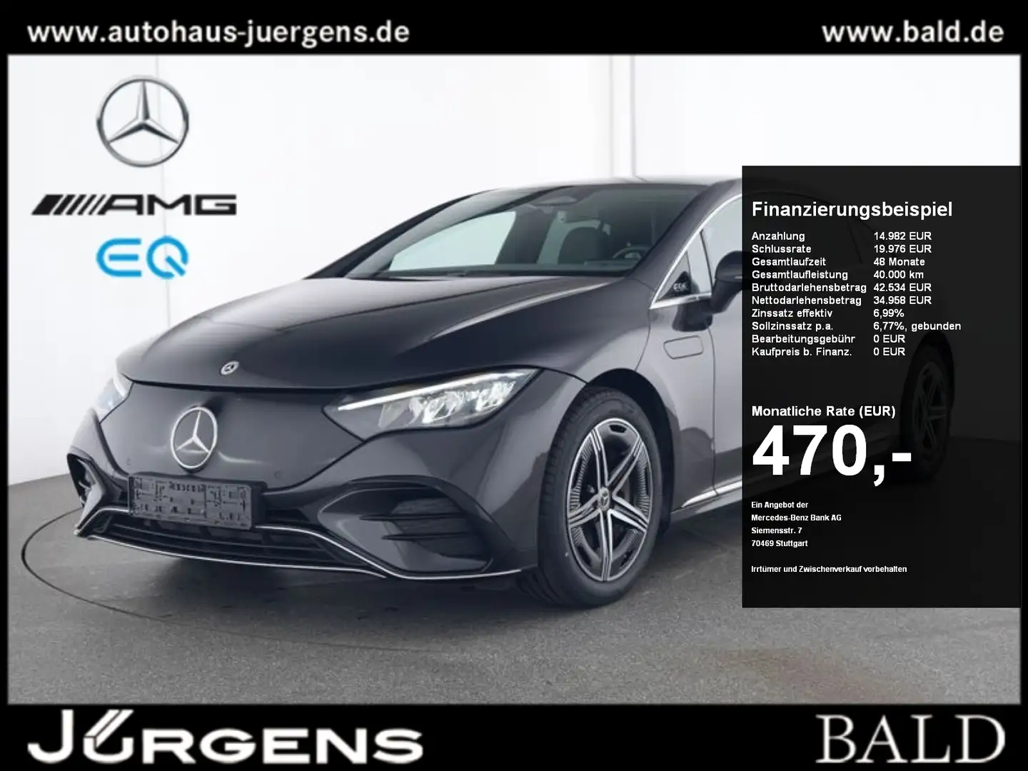 Mercedes-Benz EQE 300 +AMG+MBUX+LED+Pano+Cam+Totw+Ambiente+AUT Grau - 1