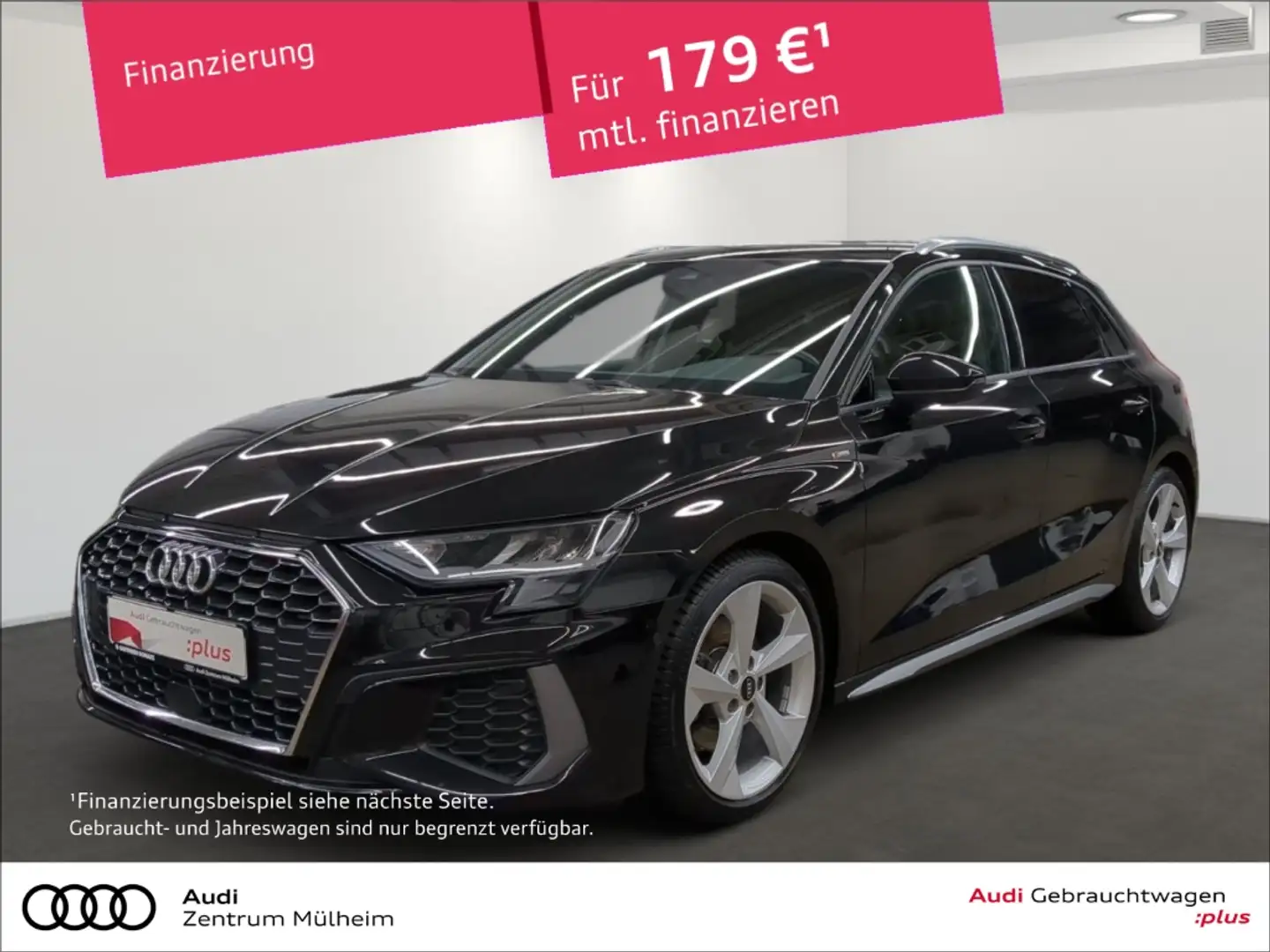 Audi A3 Sportback 30 TFSI S line Navi LED virtual AHK Zwart - 1