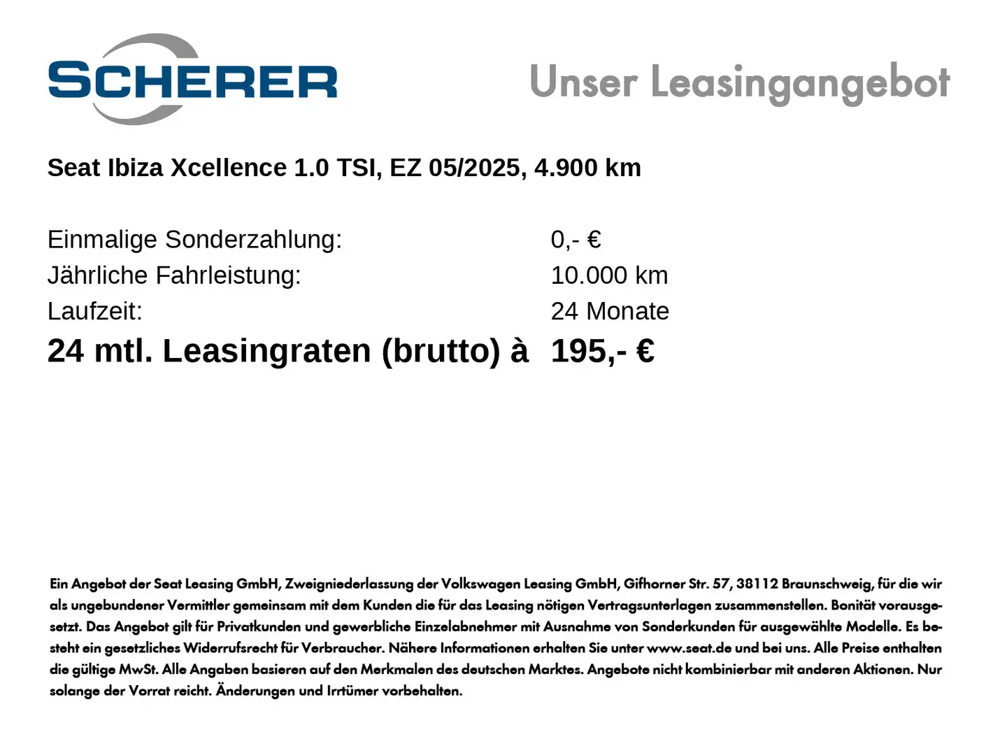 SEAT Ibiza Xcellence 1.0 TSI Navi/ Winter-Paket/ Voll Schwarz - 2