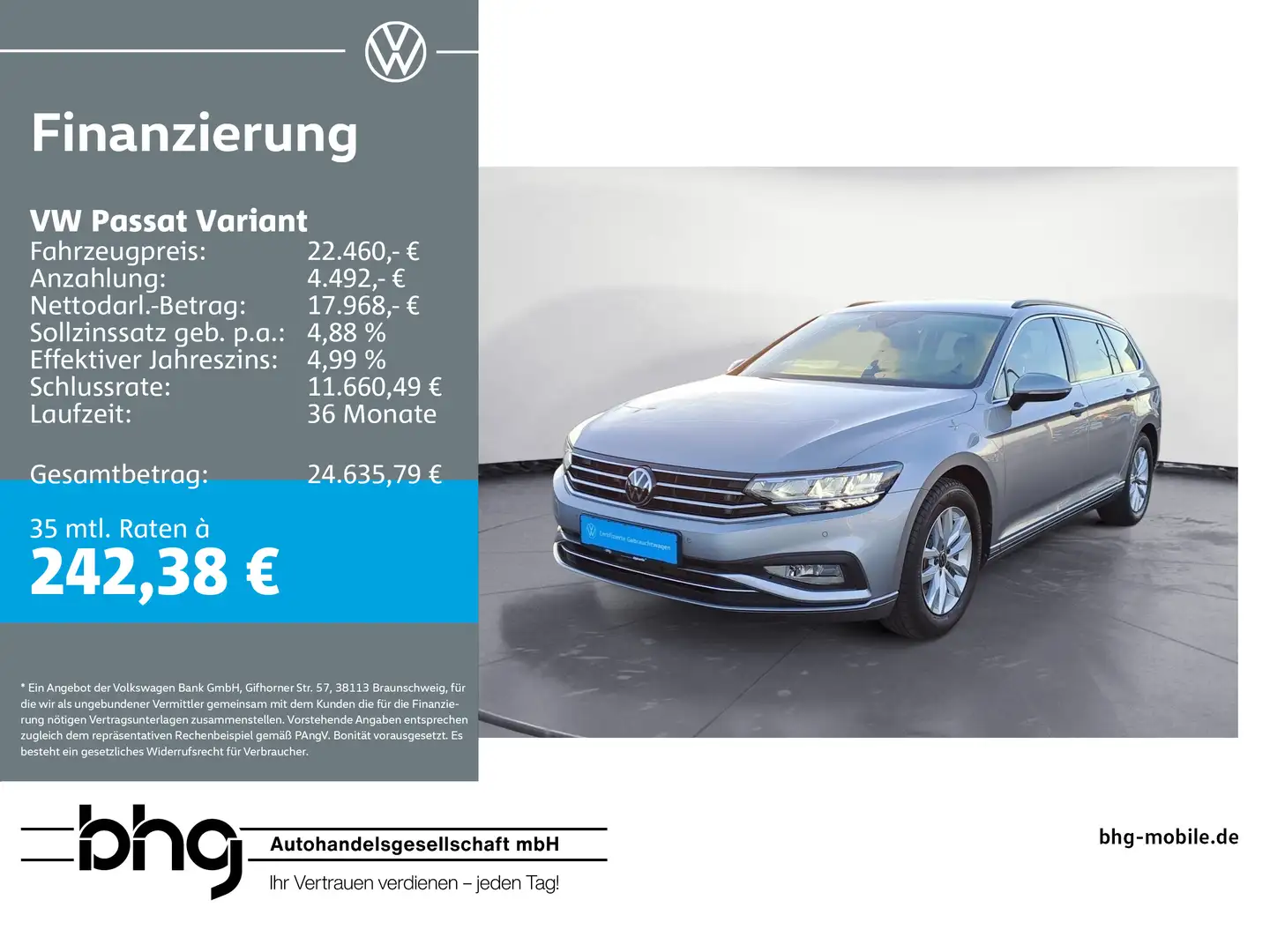 Volkswagen Passat Variant 1.5 TSI DSG Business Premium Kame Silber - 1