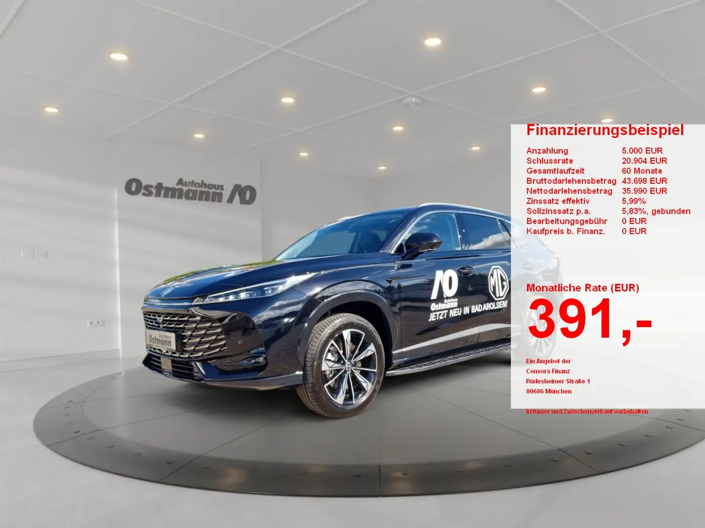 MG HS PHEV Luxury ACC el.Heck LED 360°KAM Ledersitze Schwarz - 1