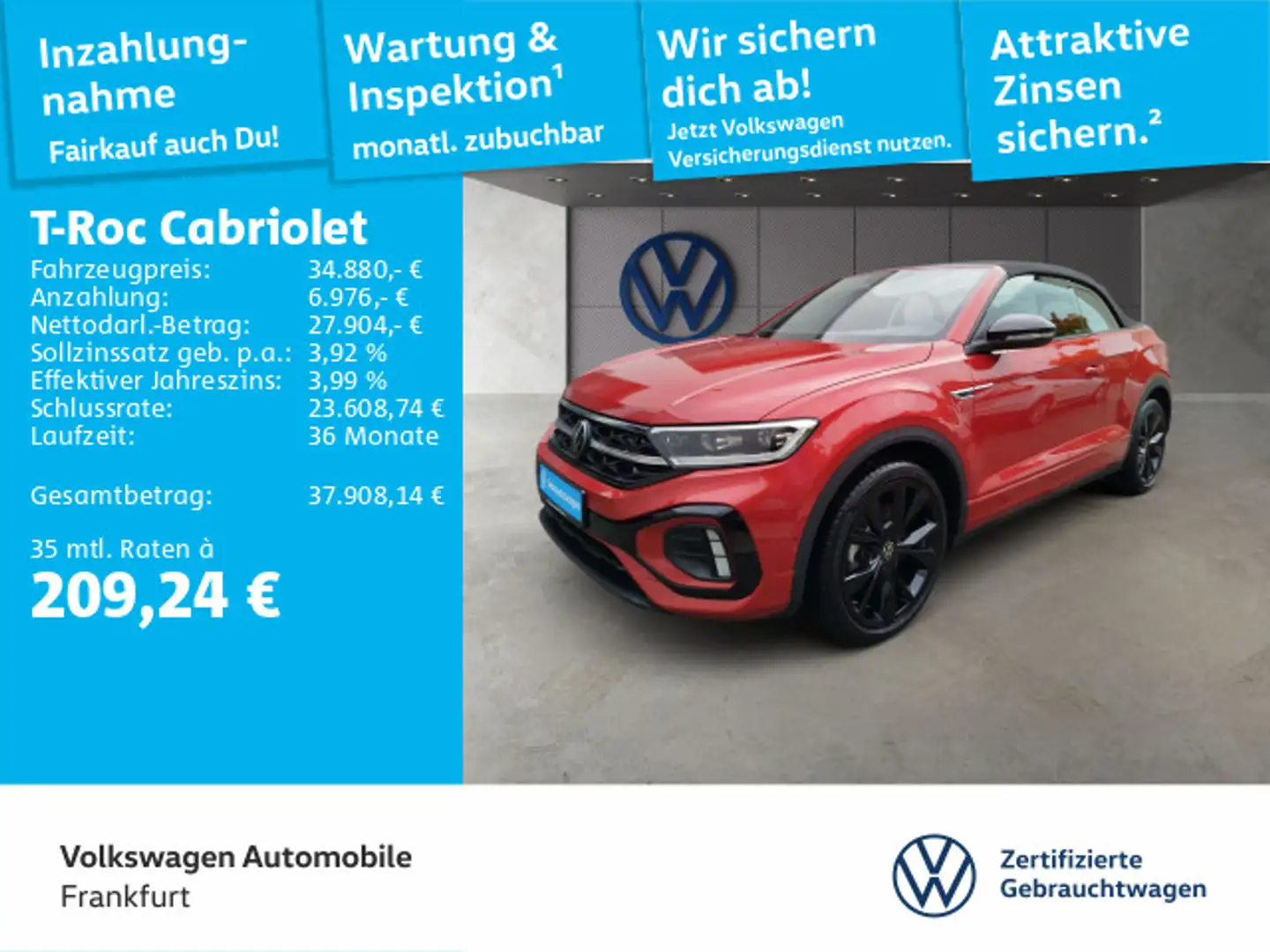 Volkswagen T-Roc 1.5 TSI DSG R-Line Navi Leder IQ Rot - 1