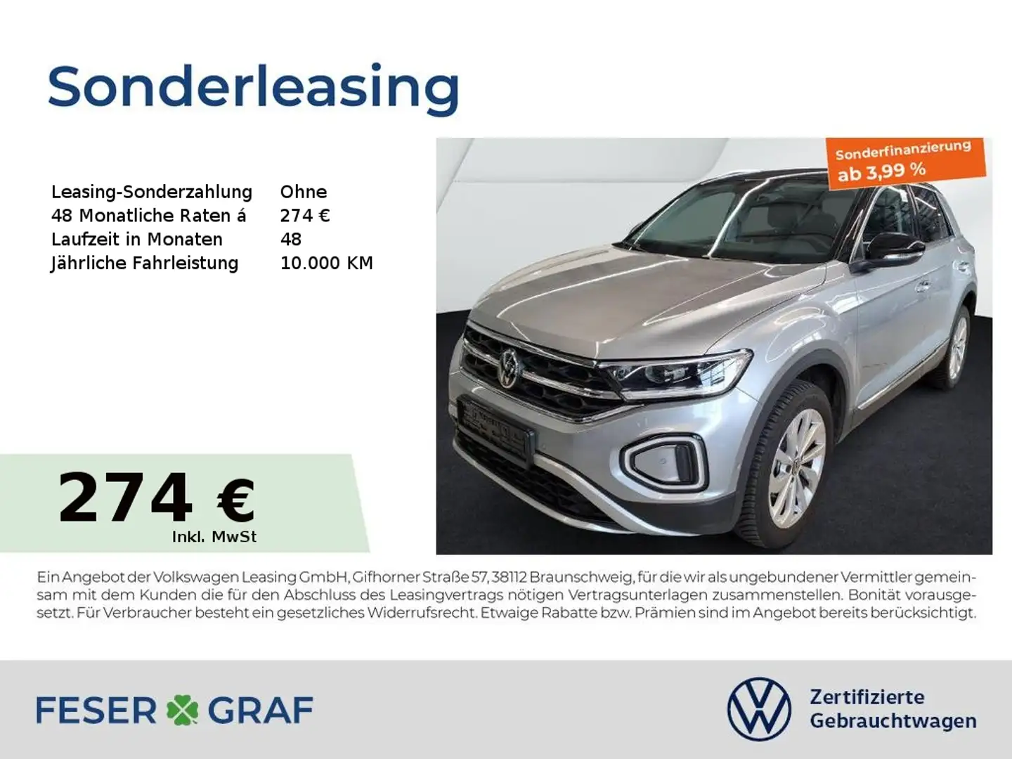 Volkswagen T-Roc Style 1.5 TSI DSG Navi AHK LED SiHz Schwarz - 1