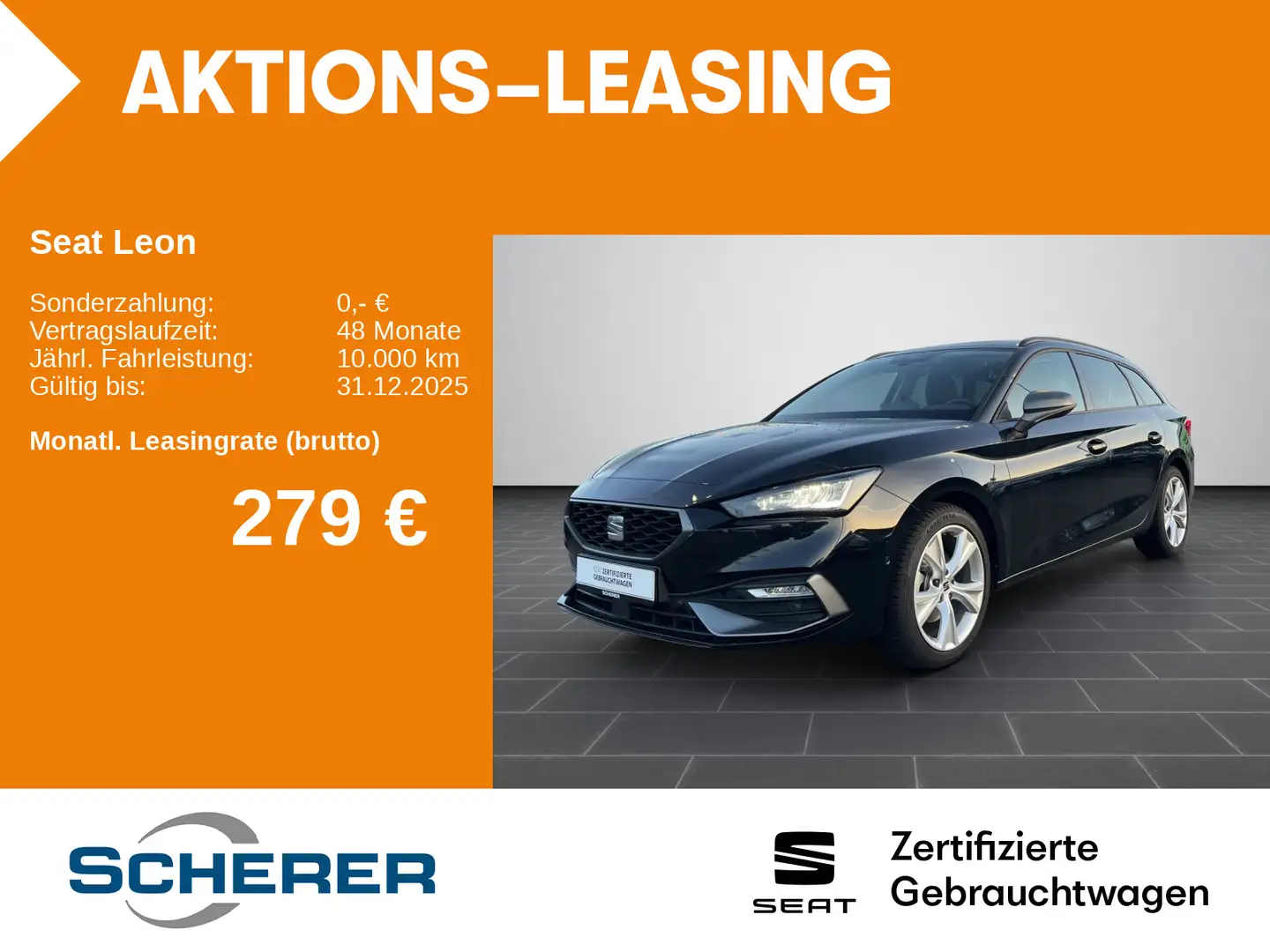 SEAT Leon Sportstourer FR 1.5 TSI NAVI KESSY RFK SHZ Schwarz - 1